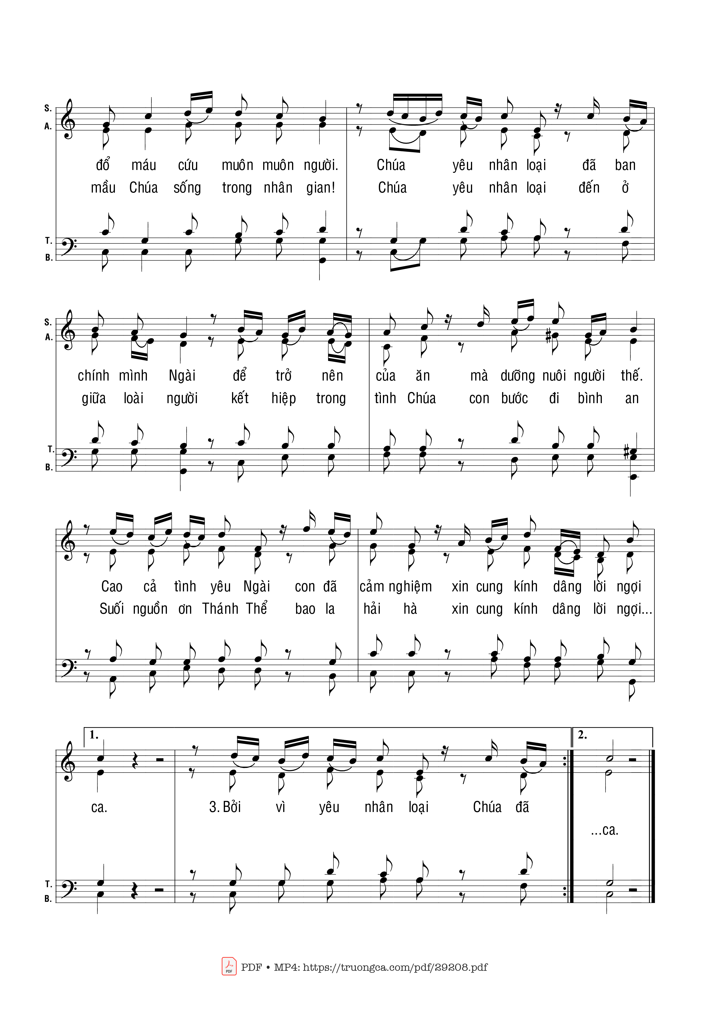 Page 2 of Sheet music PDF Dâng Lời Ngợi Ca Thánh Thể - Tiến Linh