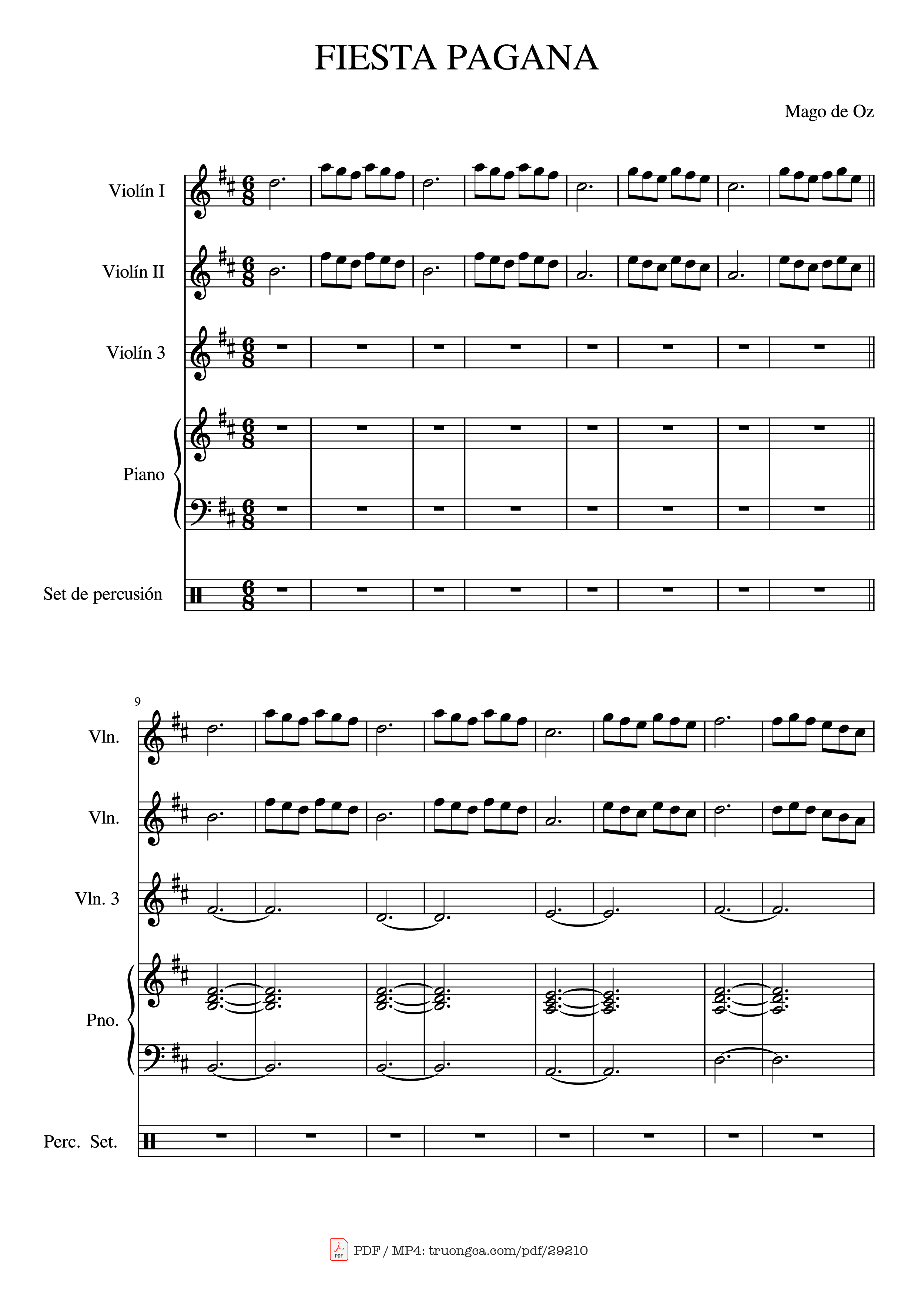 Page 1 of Sheet music PDF Piano FIESTA PAGANA Piano - Mago de Oz
