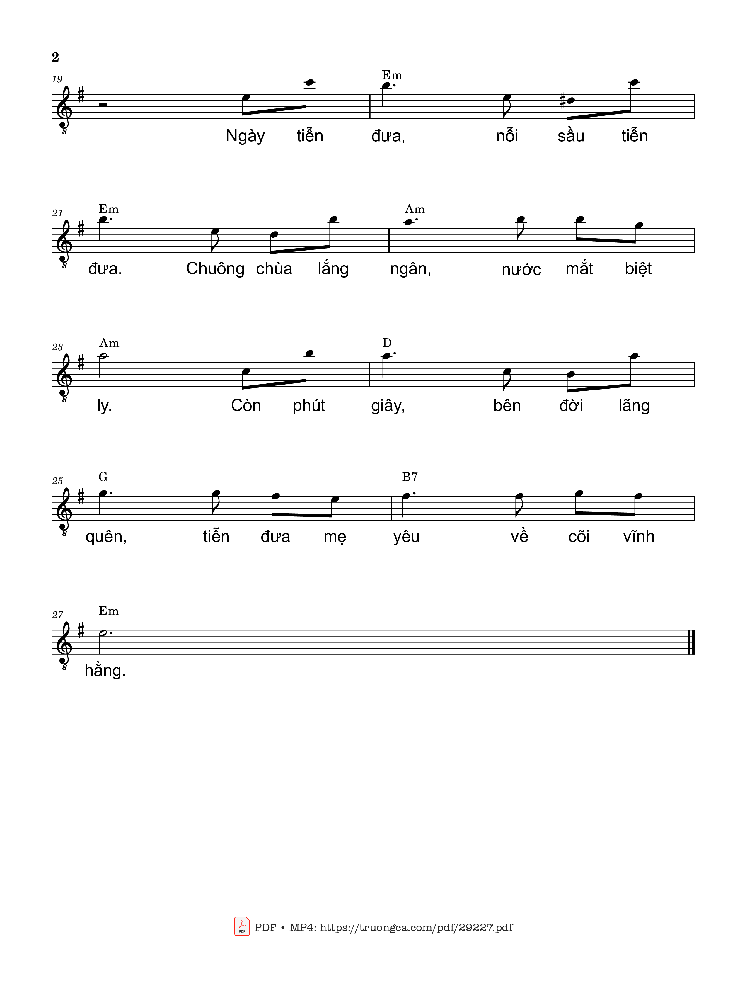 Page 2 of Sheet music PDF Tiễn đưa - Trần Liêu