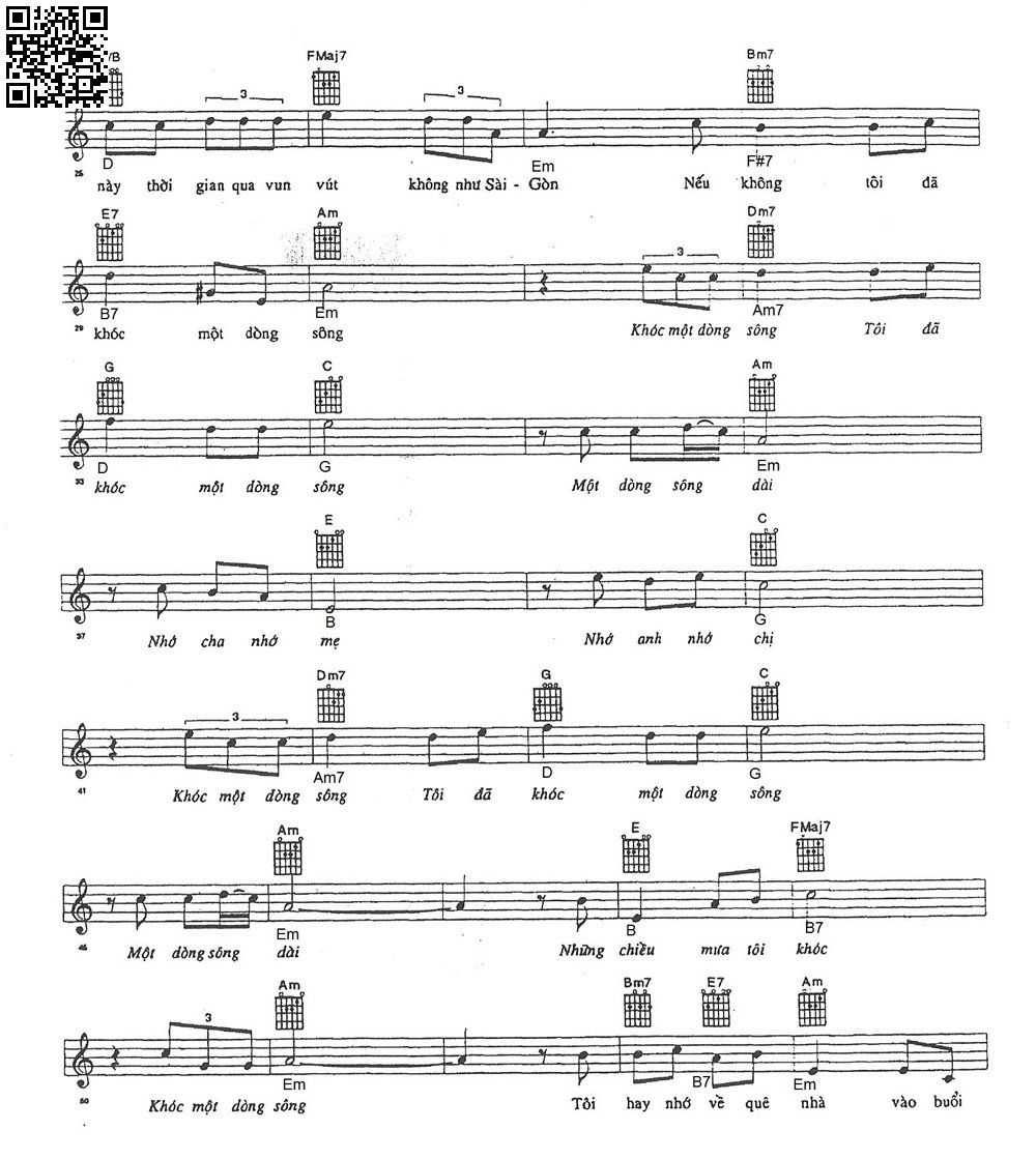 Page 2 of Sheet music PDF Khóc một dòng sông - Đức Huy