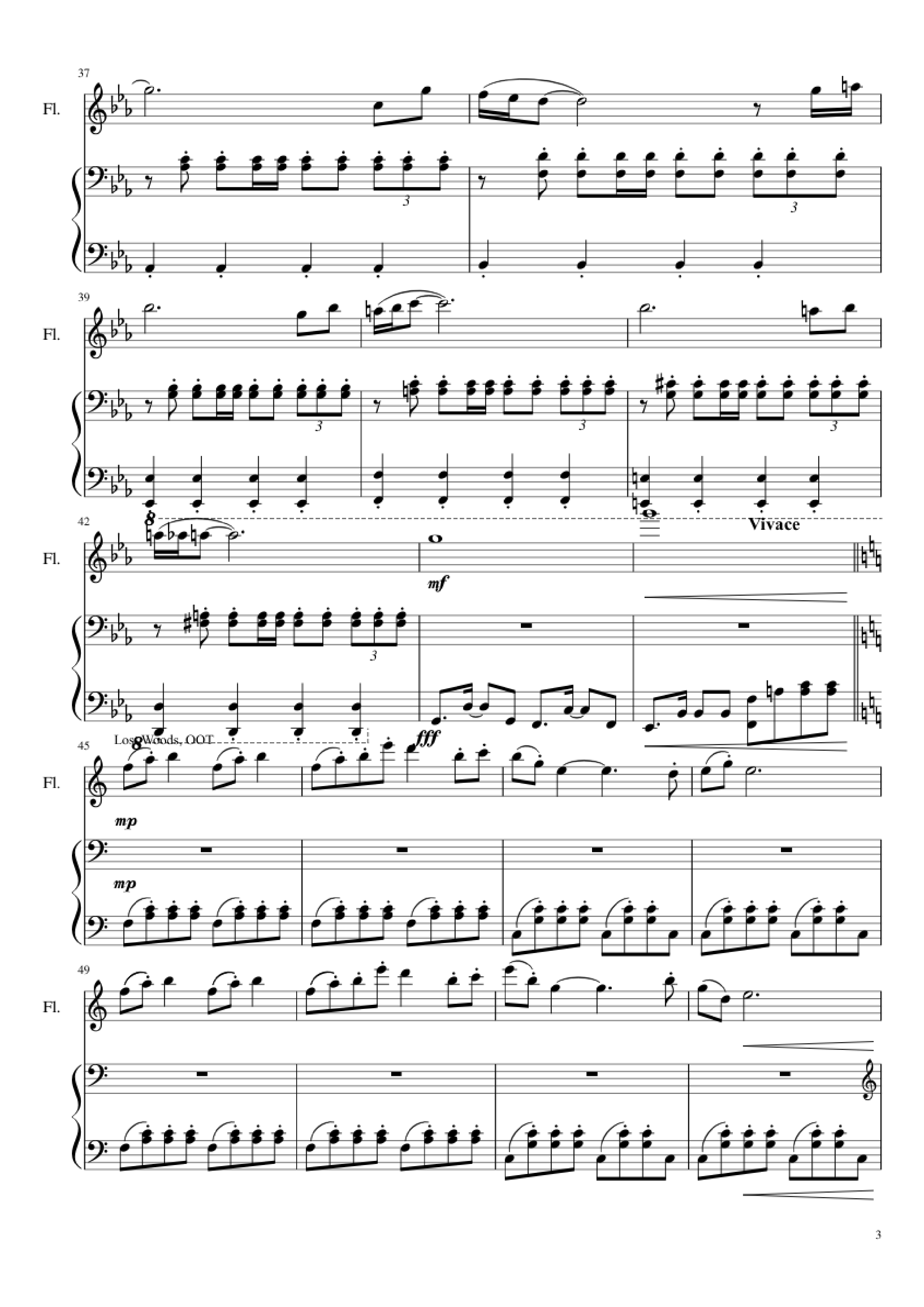 Page 3 of Sheet music PDF Piano Zelda Medley Piano - Undefined