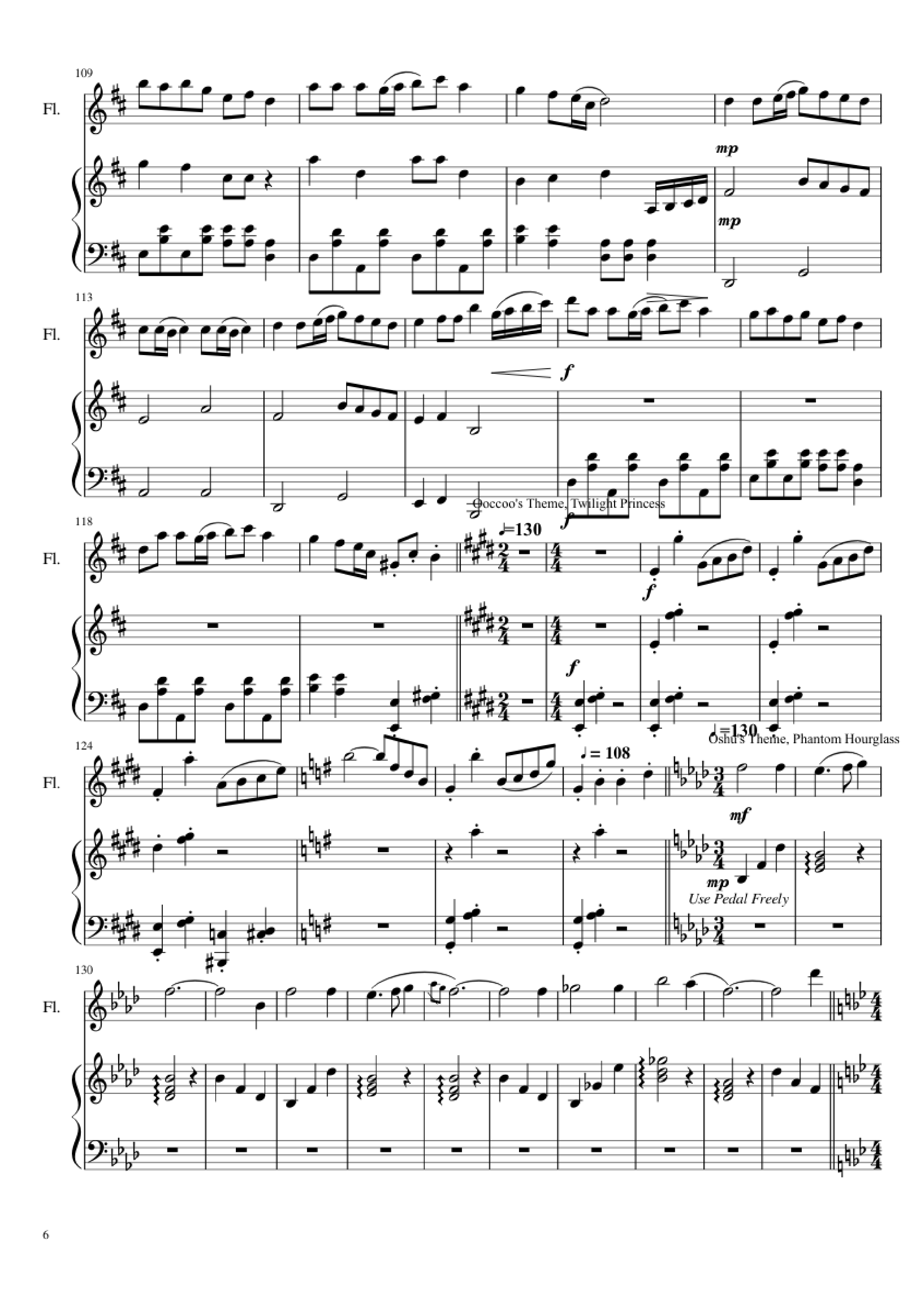 Page 6 of Sheet music PDF Piano Zelda Medley Piano - Undefined