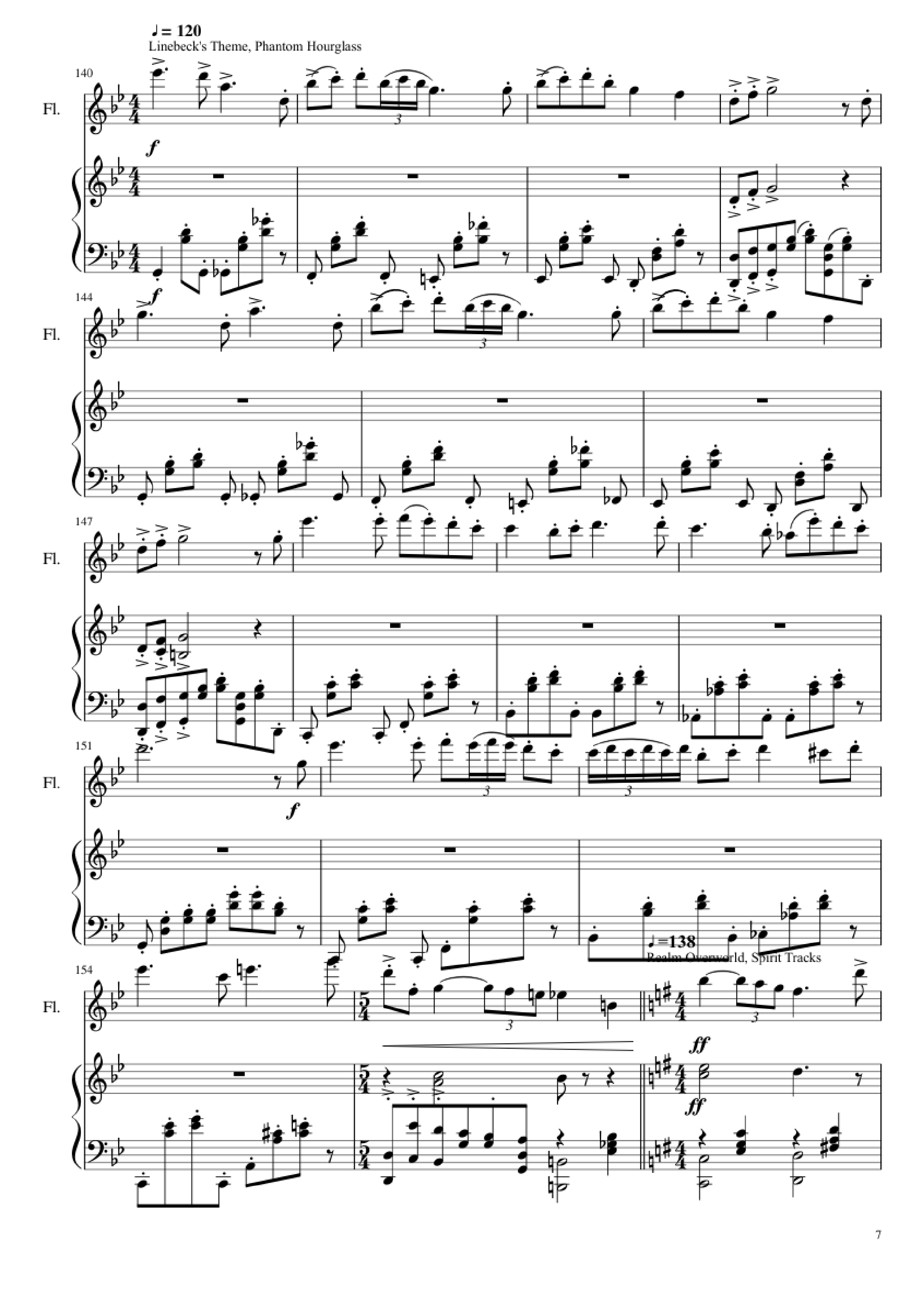 Page 7 of Sheet music PDF Piano Zelda Medley Piano - Undefined
