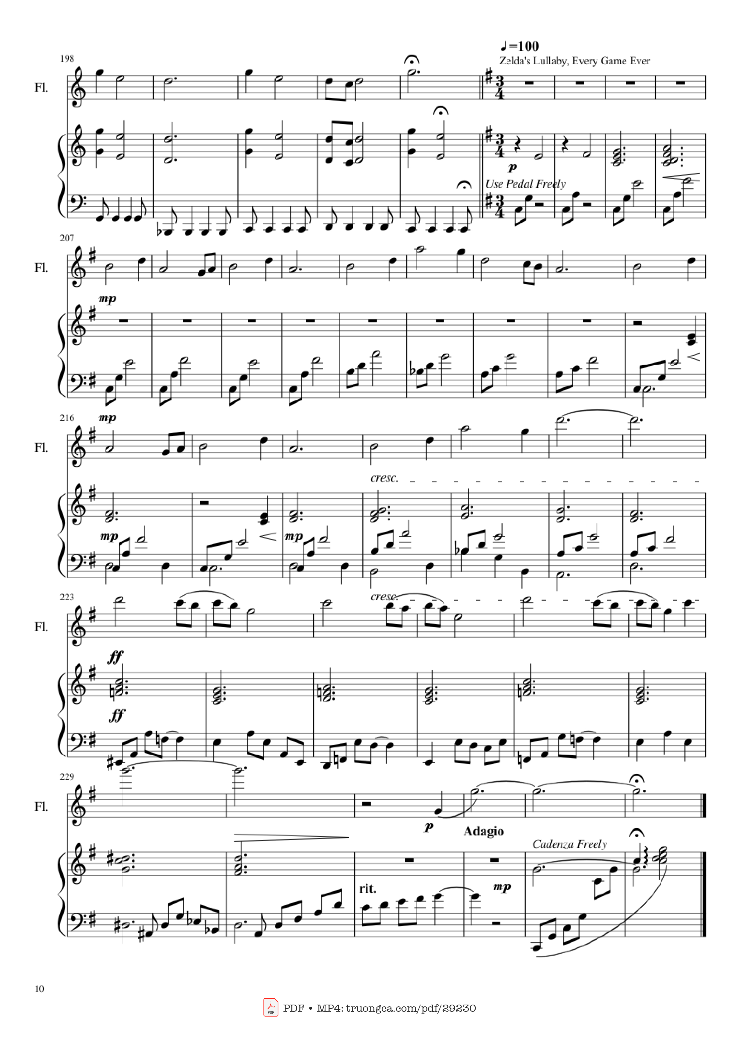 Page 10 of Sheet music PDF Piano Zelda Medley Piano - Undefined