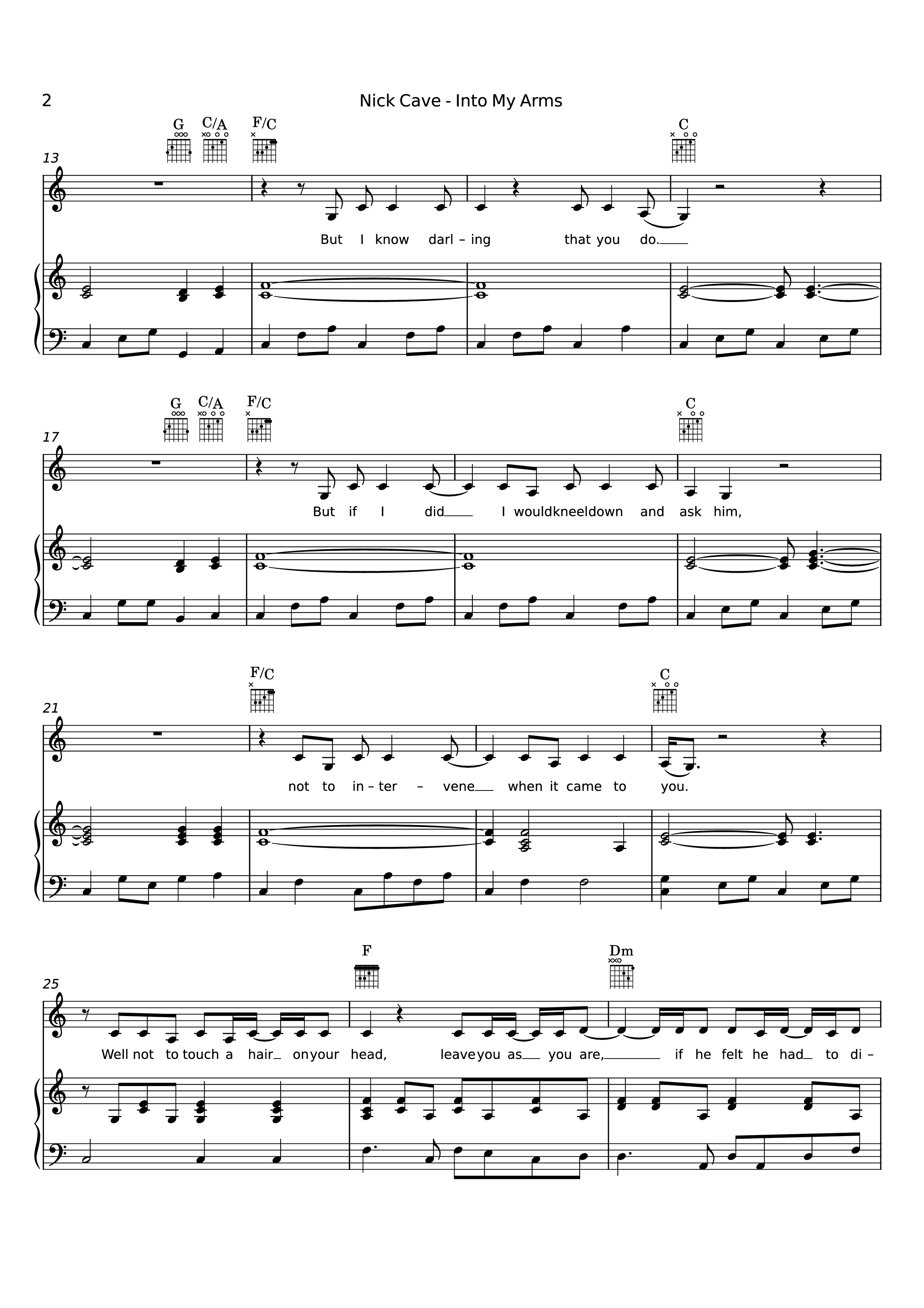 Page 2 of Sheet music PDF Piano Into My Arms Piano - Nick Cave