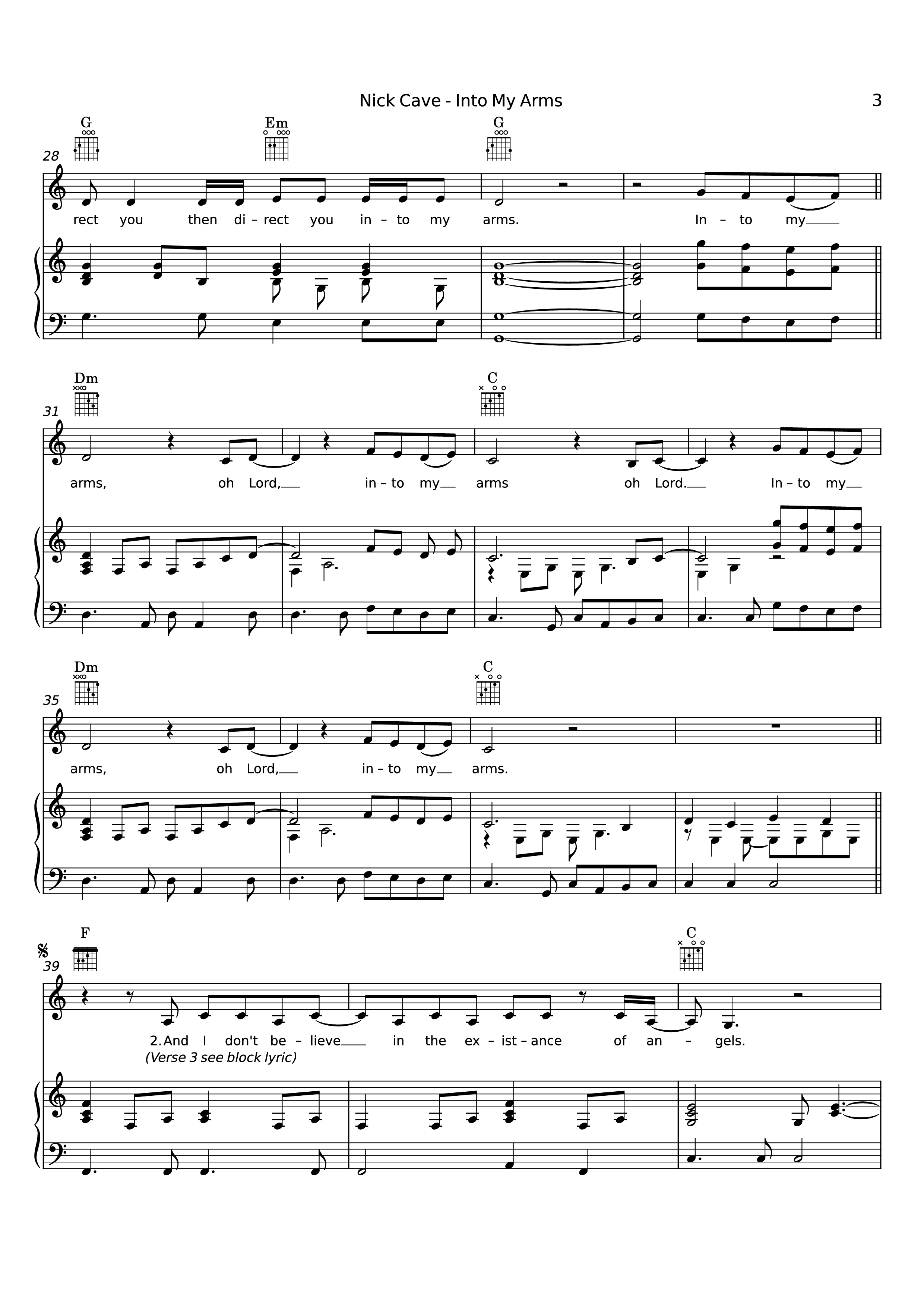 Page 3 of Sheet music PDF Piano Into My Arms Piano - Nick Cave