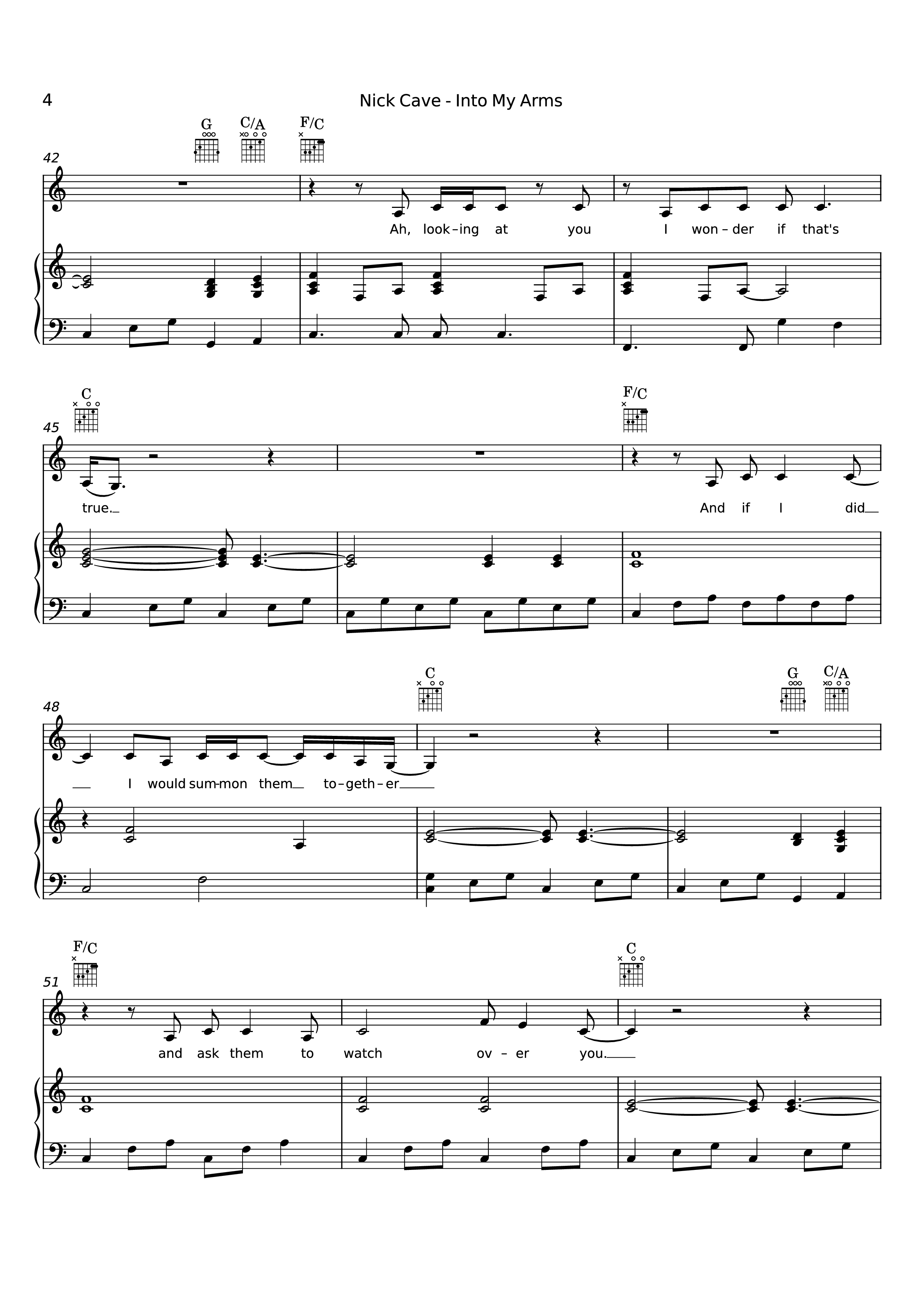 Page 4 of Sheet music PDF Piano Into My Arms Piano - Nick Cave