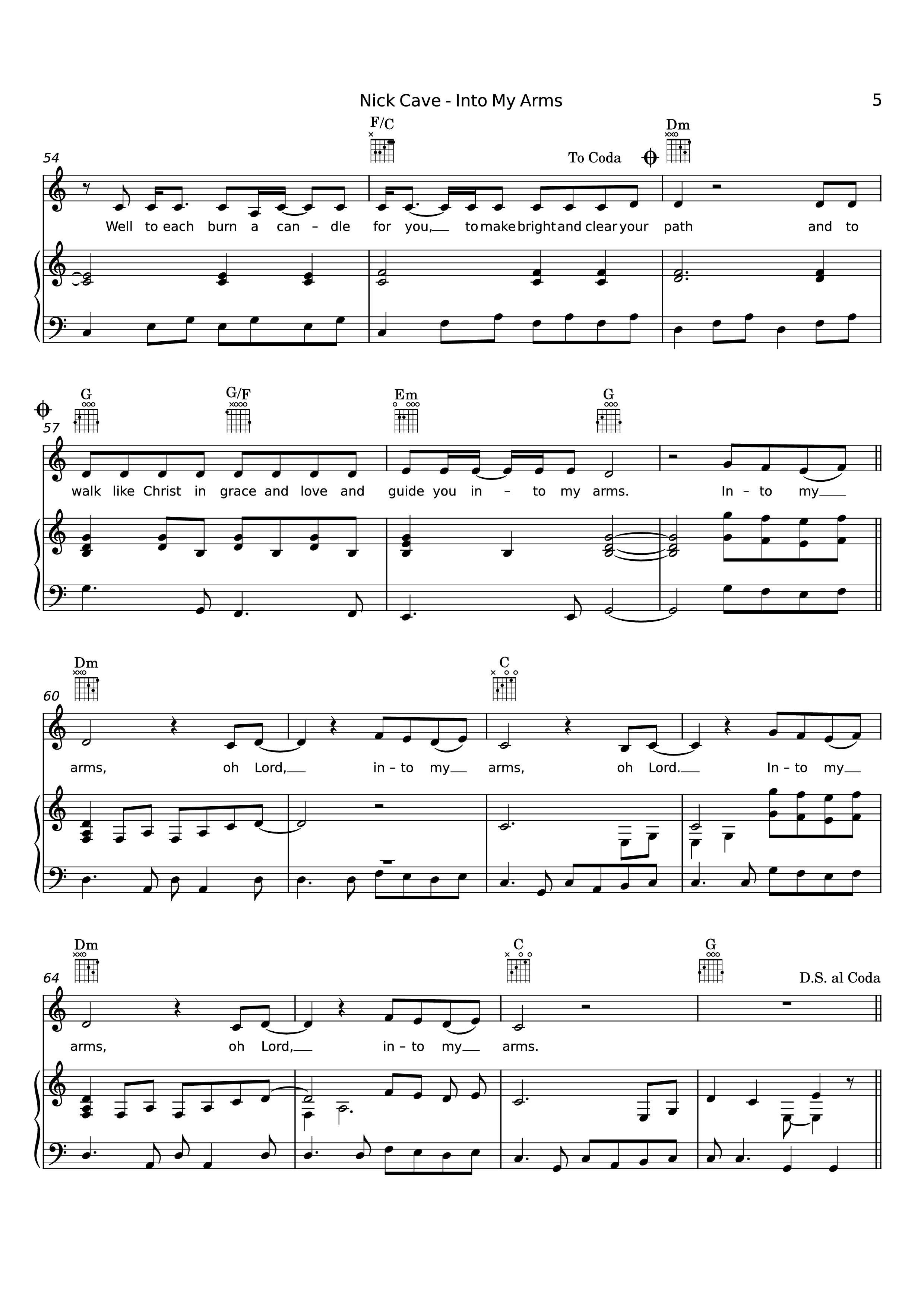 Page 5 of Sheet music PDF Piano Into My Arms Piano - Nick Cave