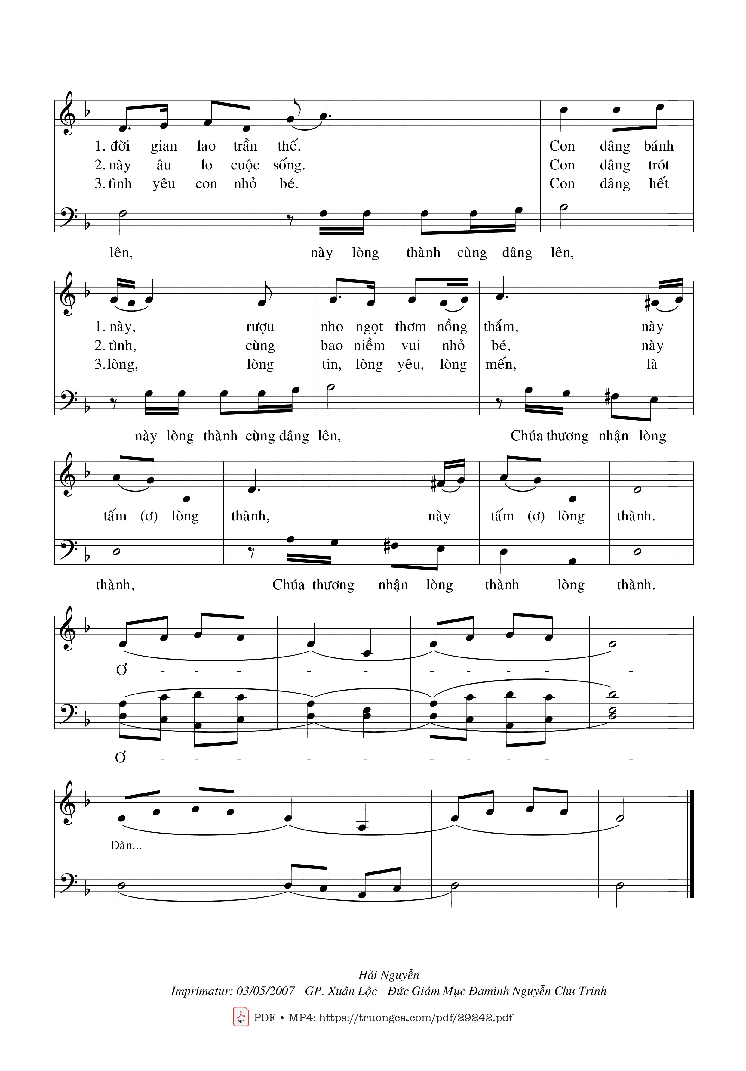 Page 2 of Sheet music PDF Của Lễ Dâng Chúa - Hải Nguyễn