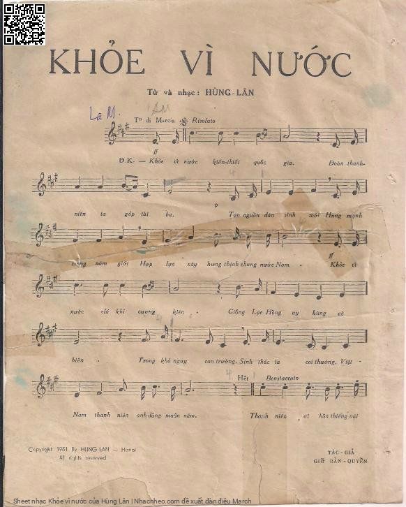 Page 2 of Sheet music PDF Khỏe vì nước - Hùng Lân