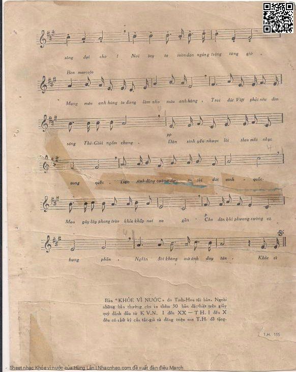 Page 3 of Sheet music PDF Khỏe vì nước - Hùng Lân