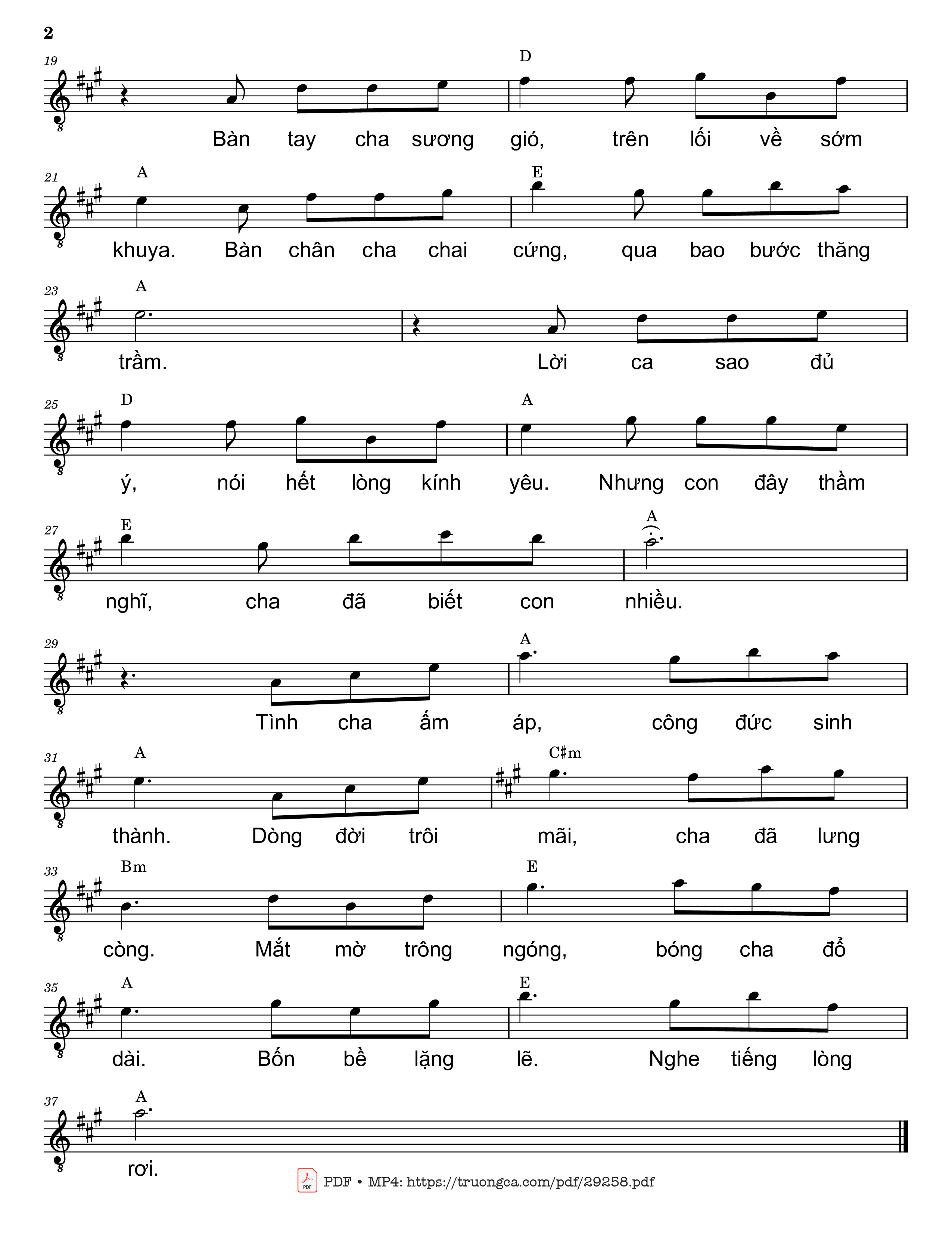 Nhịp hoặc Ngày xưa thơ ấu cha bế cha bồng, Trang 2