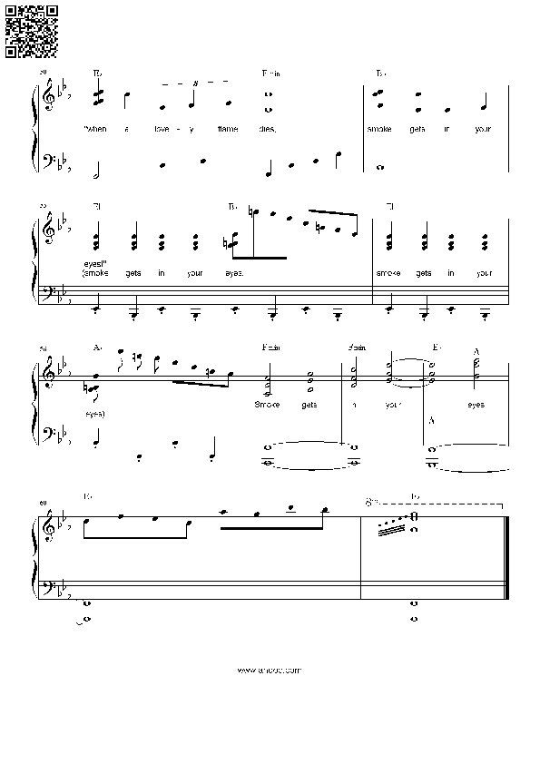 Page 5 of Sheet music PDF Khói giăng mờ đôi mắt (Smoke gets in your eyes) - Jerome Kern