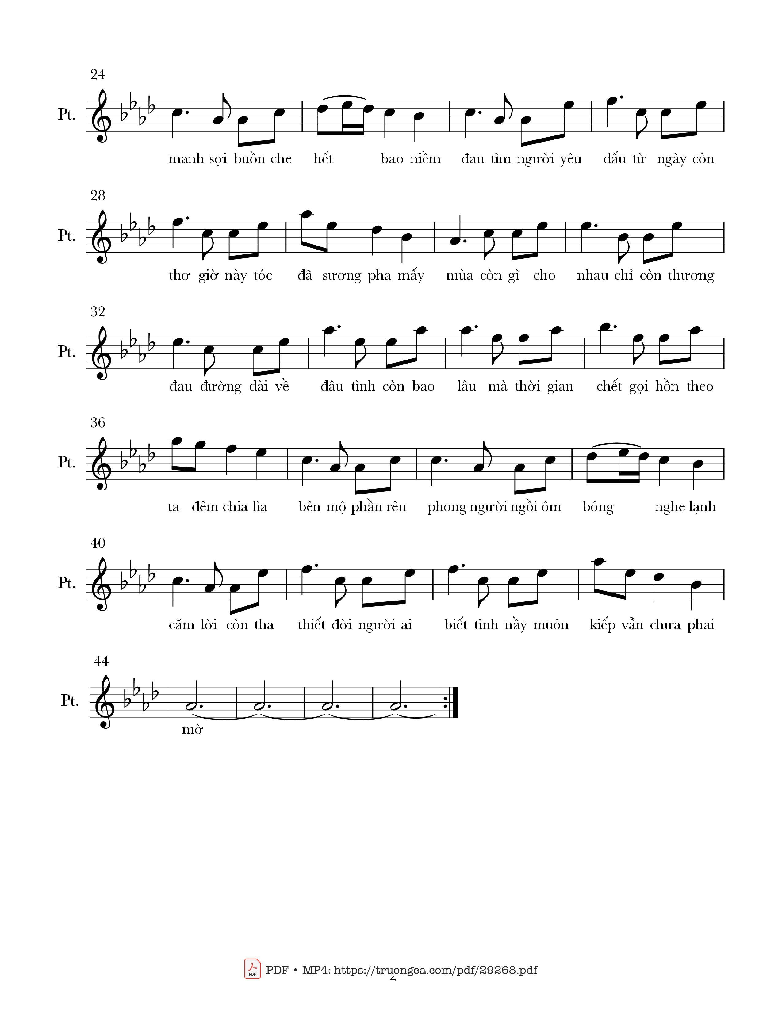 Page 2 of Sheet music PDF Khúc ca biệt ly (Célèbre valse de brahms) - Nhạc Ngoại