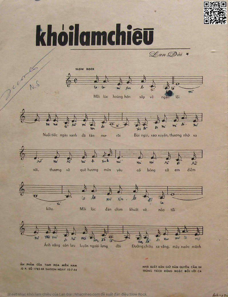Page 2 of Sheet music PDF Khói lam chiều - Lan Đài