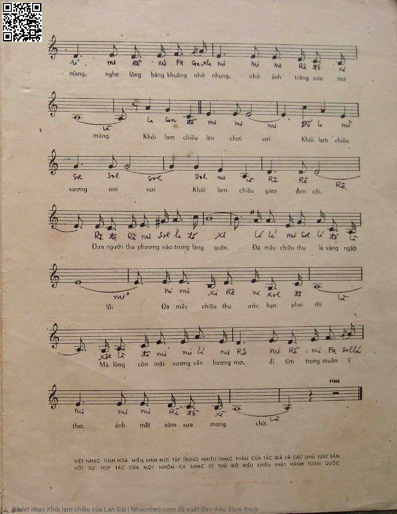 Page 3 of Sheet music PDF Khói lam chiều - Lan Đài