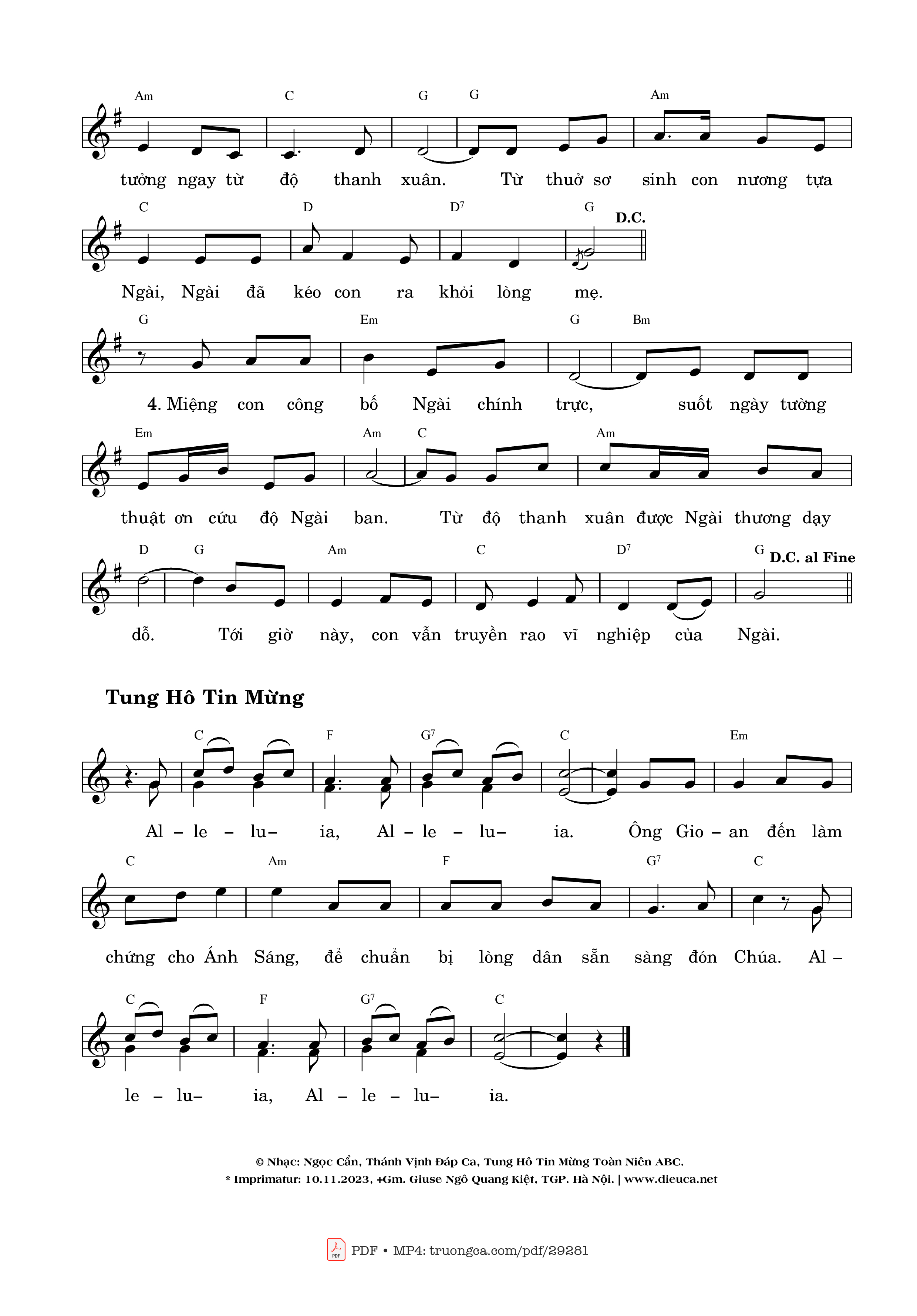 Page 2 of Sheet music PDF Thánh Vịnh 70, Khỏi Lòng mẹ (Ngày 24-6) - Ngọc Cẩn