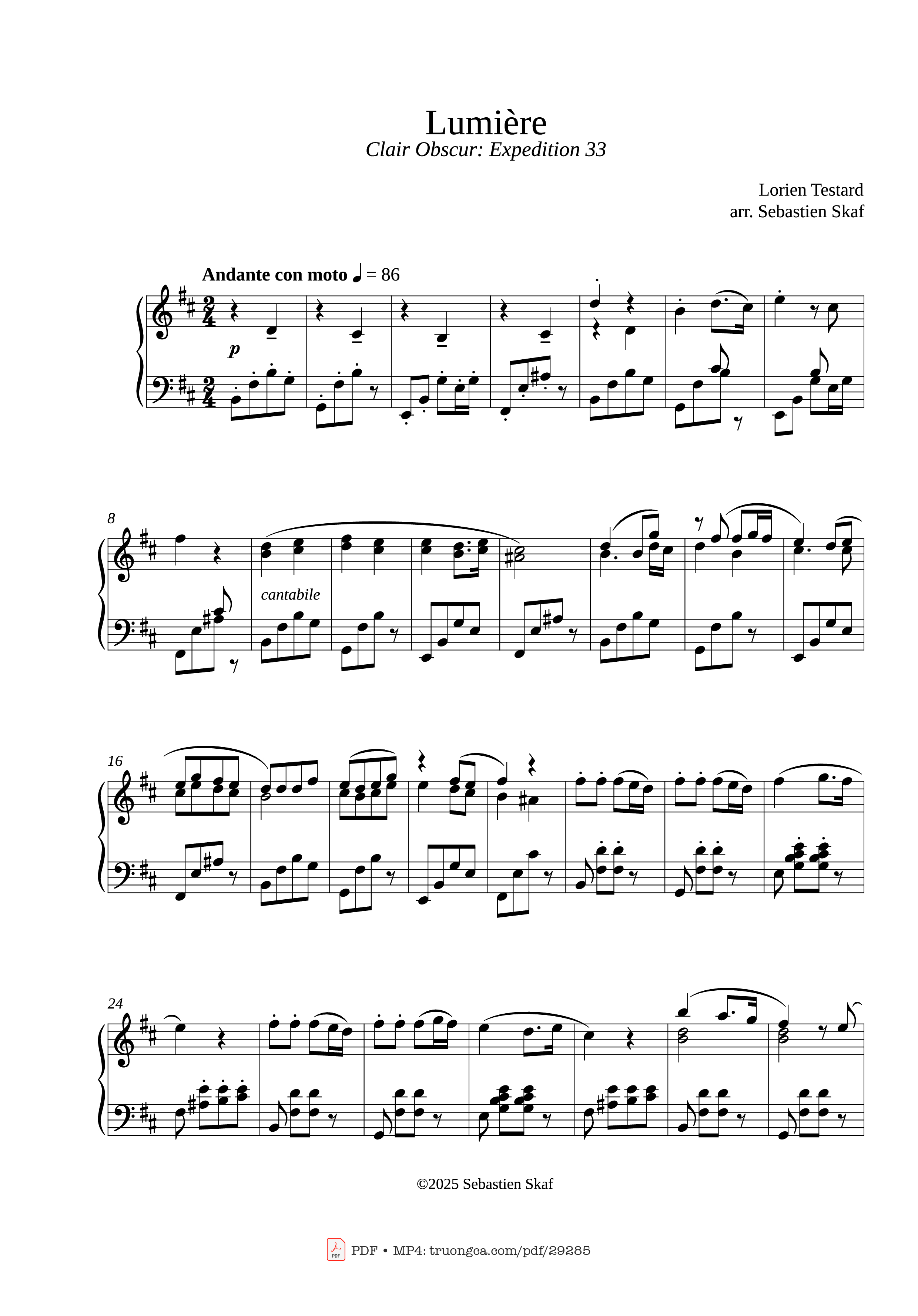 Sheet PDF of Lumière - Lorien Testard