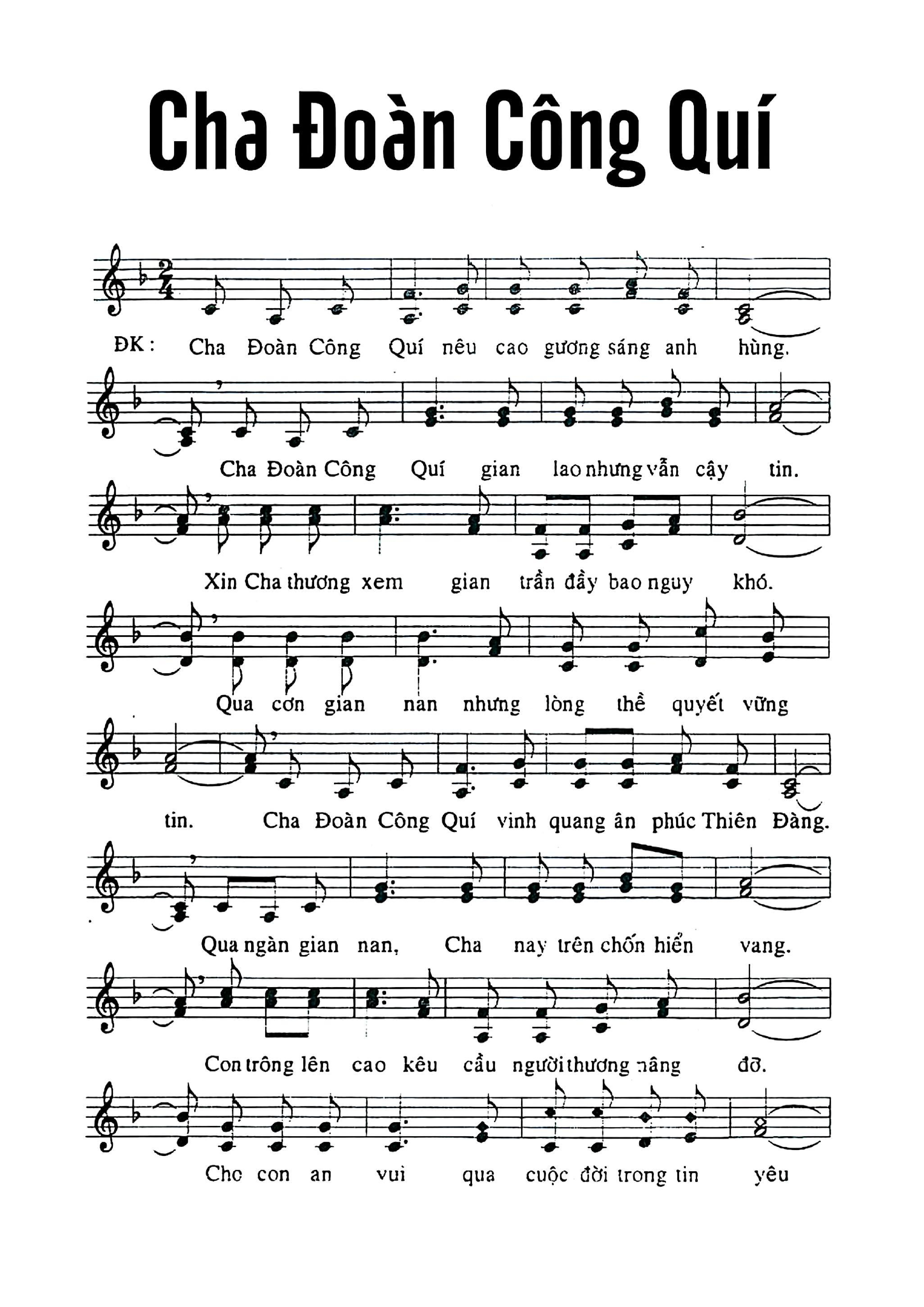 Sheet PDF of Cha Đoàn Công Quí