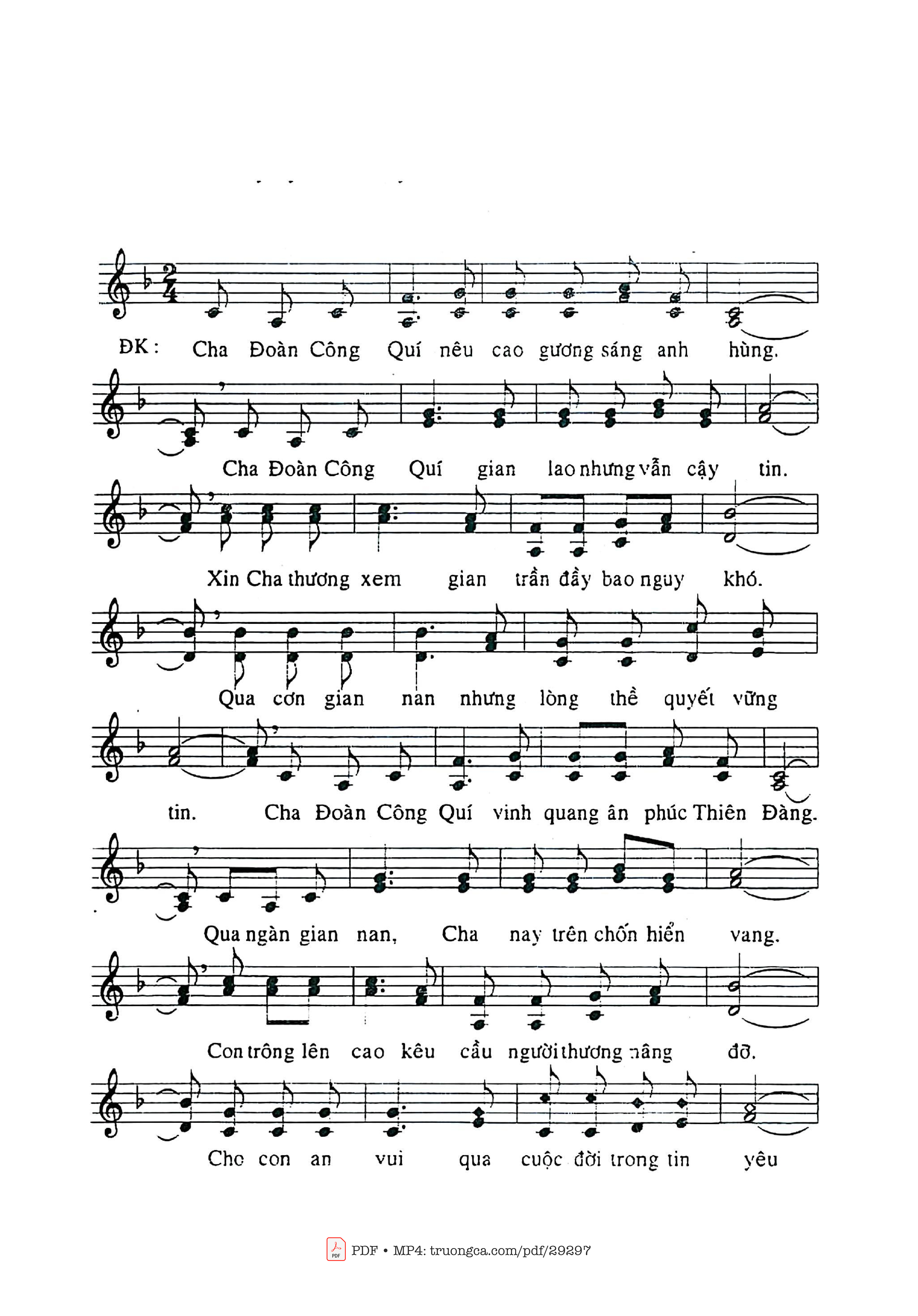 Page 2 of Sheet music PDF Cha Đoàn Công Quí - PT