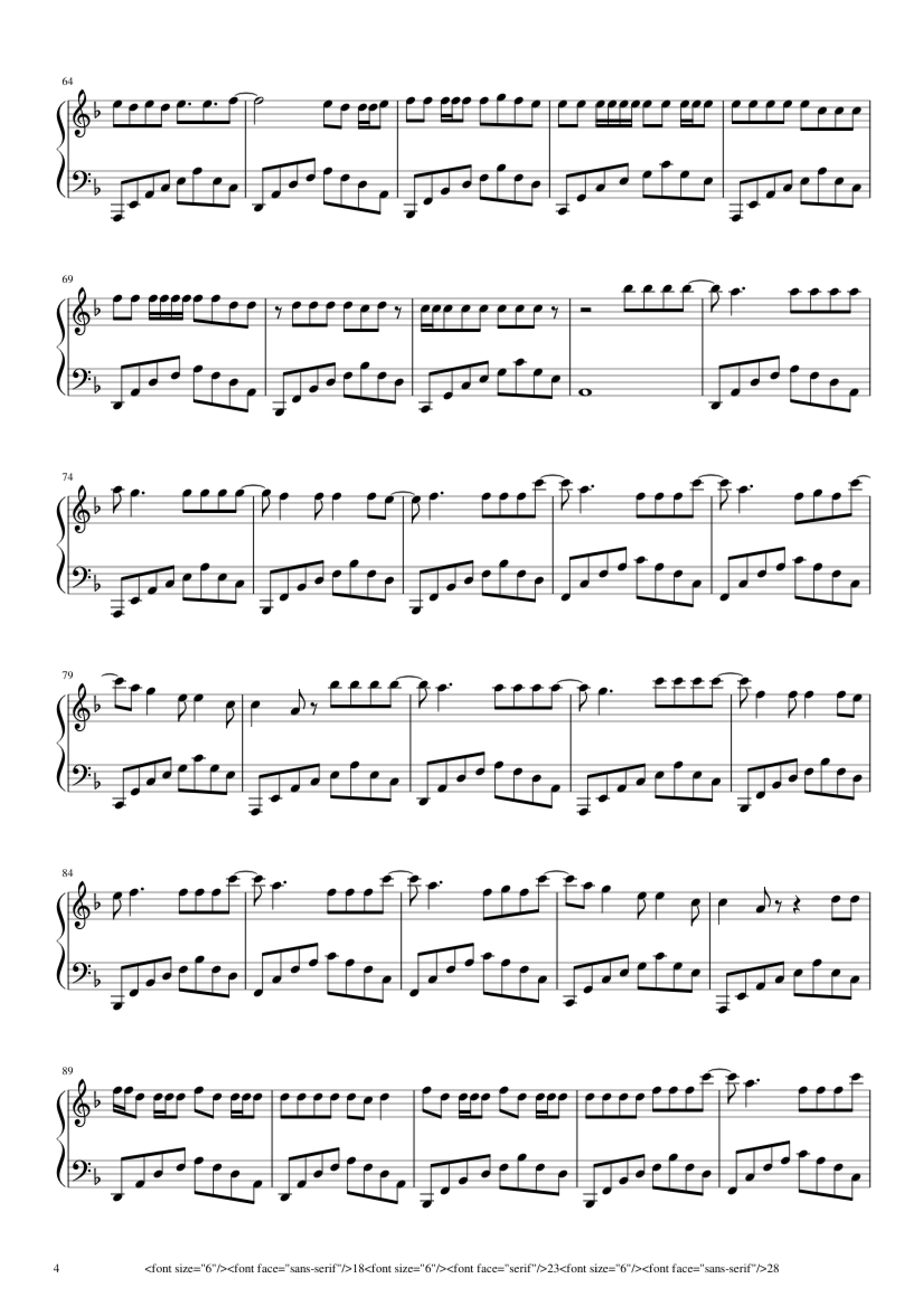 Page 4 of Sheet music PDF Piano Reset Piano - Transcribed by Keung