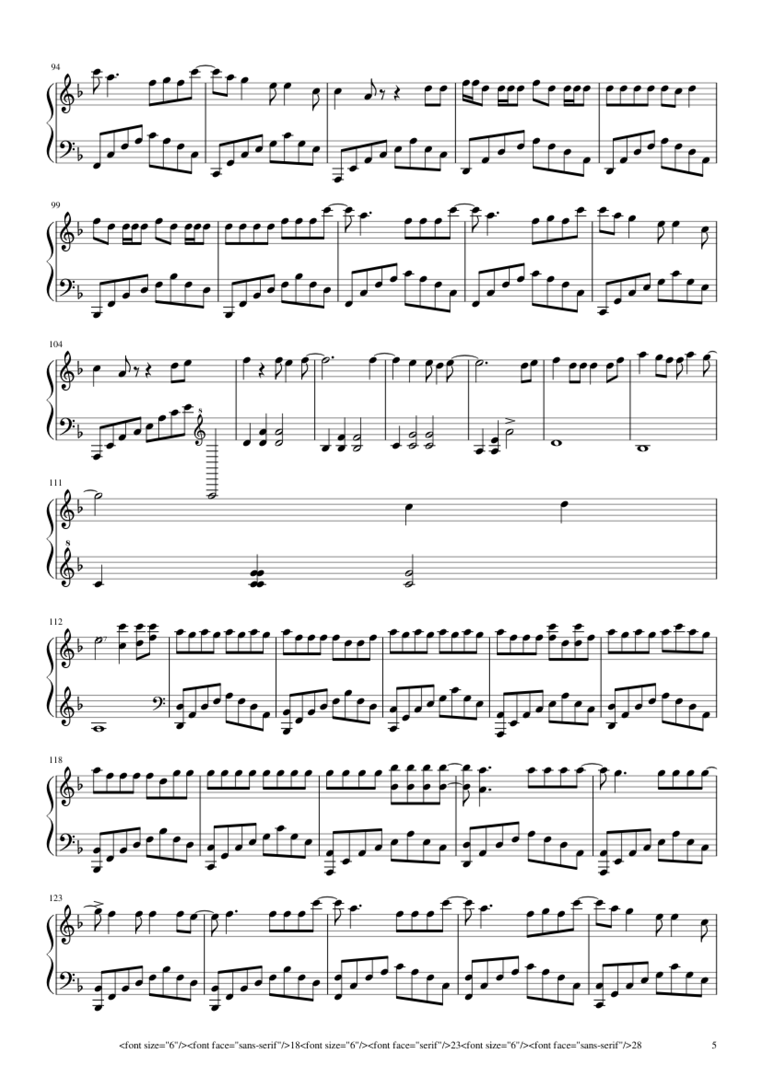 Page 5 of Sheet music PDF Piano Reset Piano - Transcribed by Keung