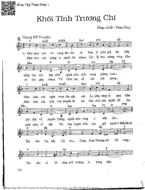 Page 3 of Sheet music PDF Khối tình Trương Chi - Phạm Duy