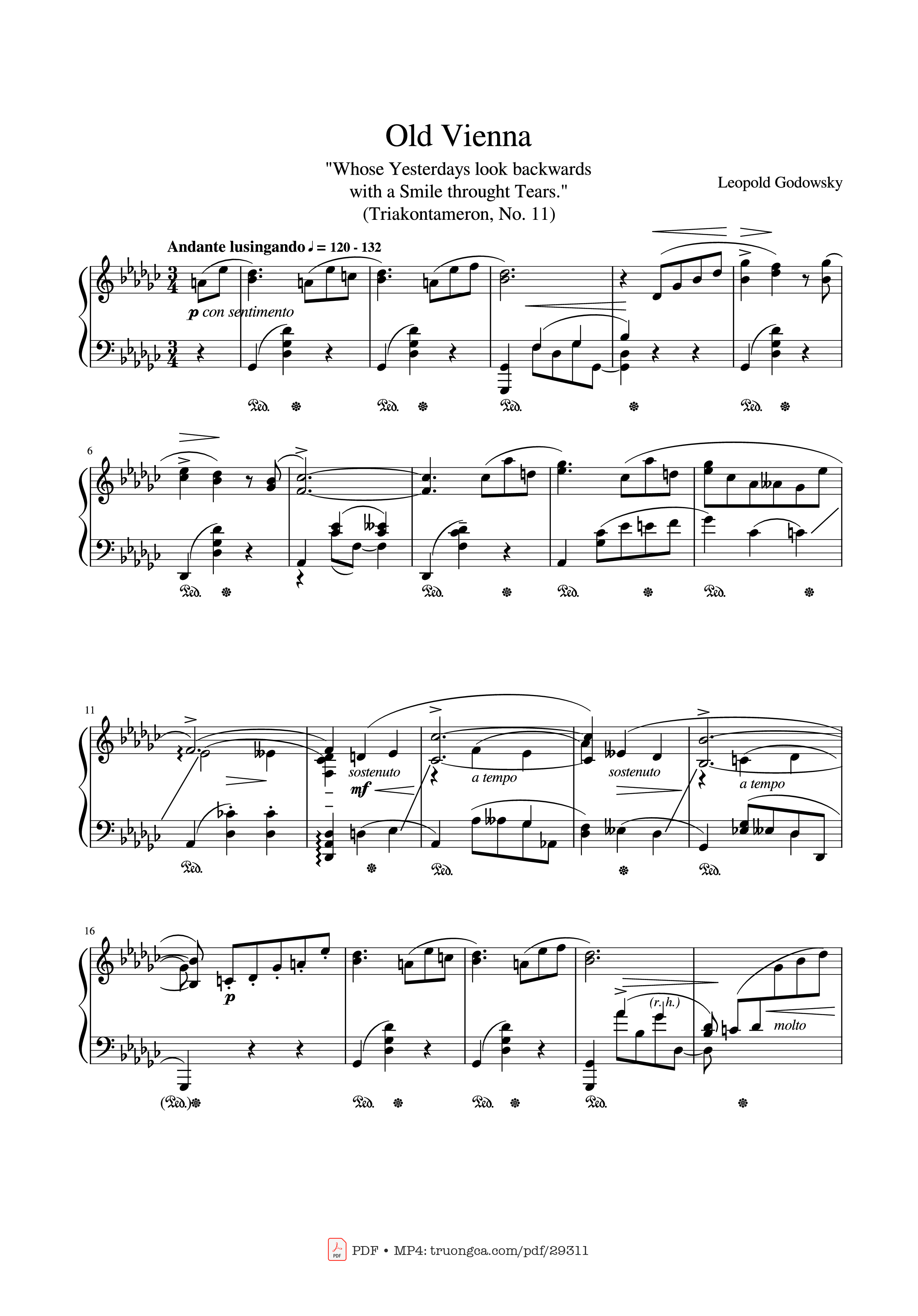Sheet PDF of Old Vienna Piano