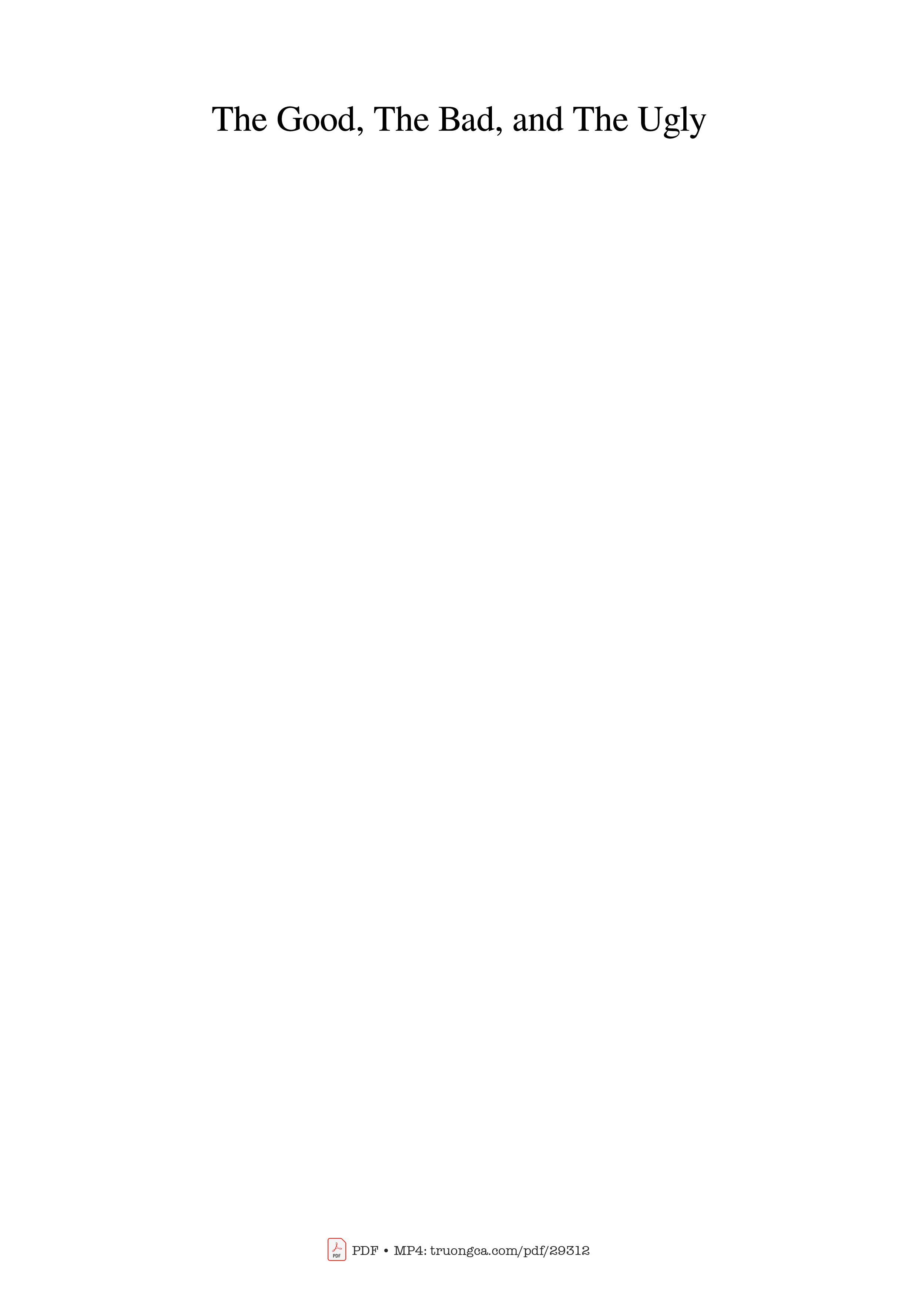 Sheet PDF of The Good, The Bad, and The Ugly