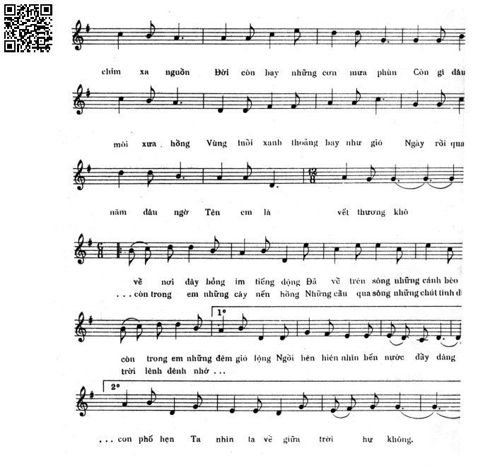 Page 2 of Sheet music PDF Khói trời mênh mông - Trịnh Công Sơn