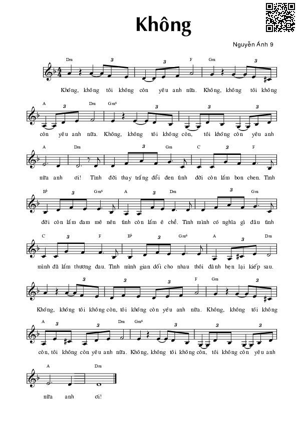 Page 5 of Sheet music PDF Không - Nguyễn Ánh 9