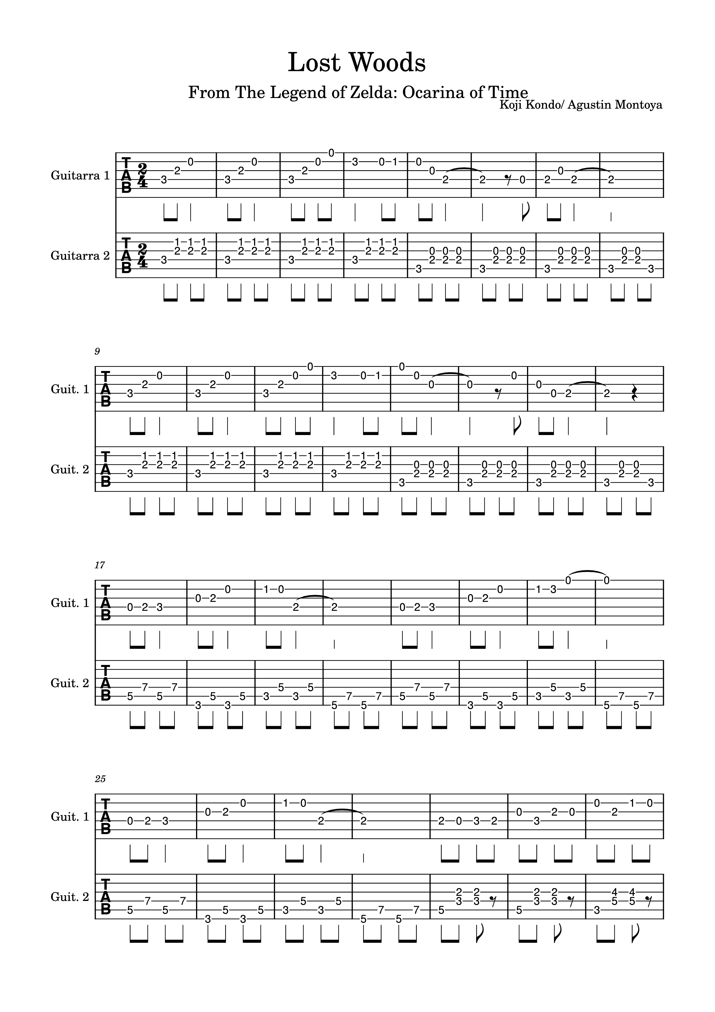 Sheet PDF of Lost Woods Guitar TAB