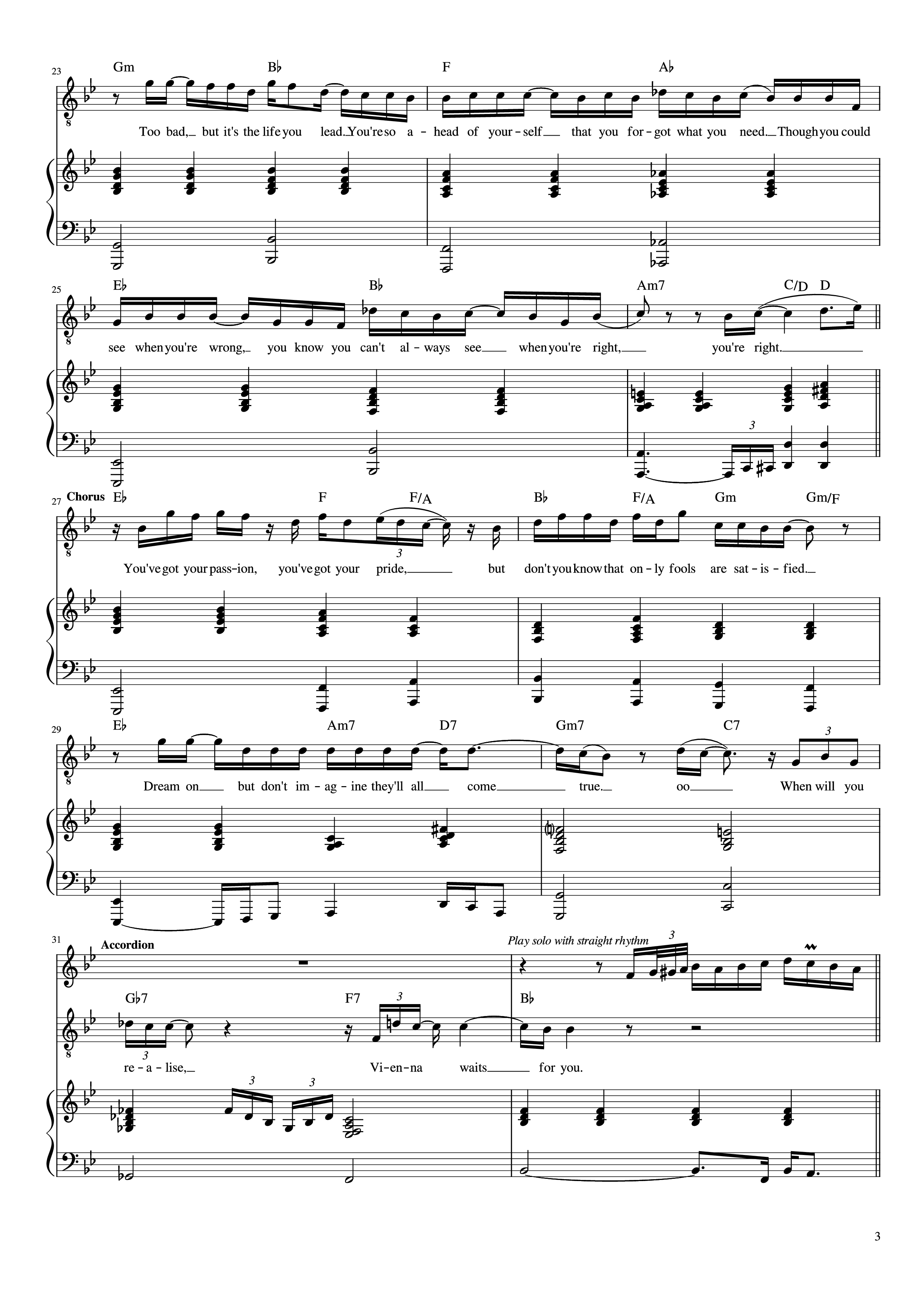 Page 3 of Sheet music PDF Piano Vienna Piano - Words and Music by