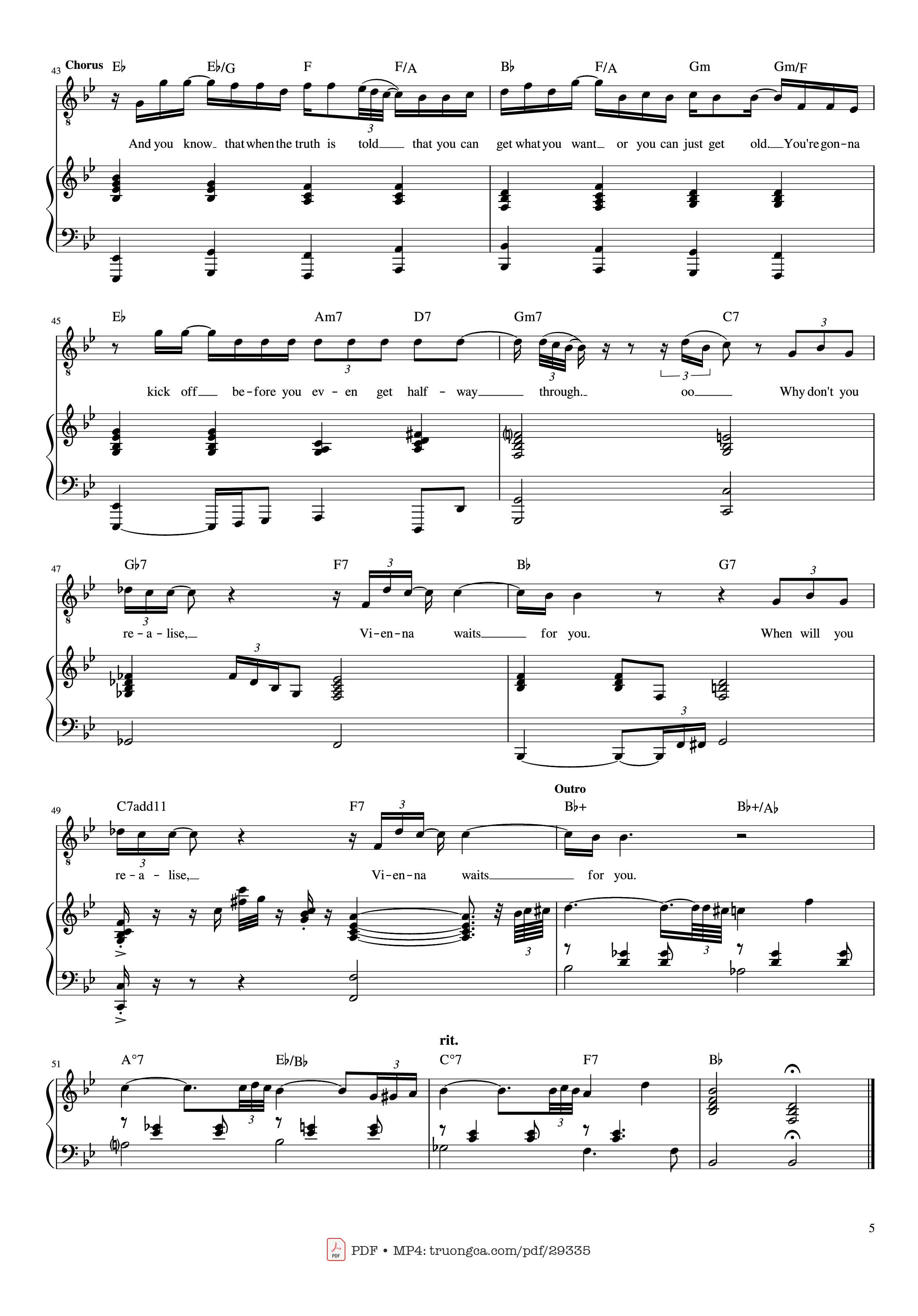 Page 5 of Sheet music PDF Piano Vienna Piano - Words and Music by