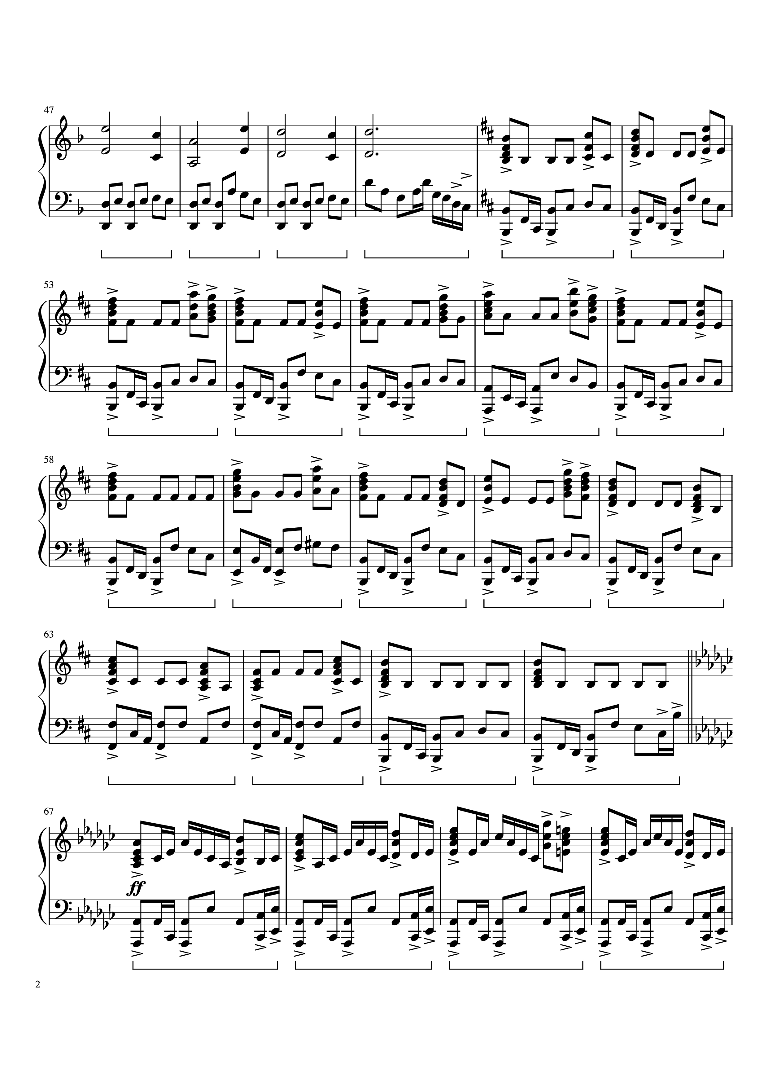 Page 2 of Sheet music PDF Piano Davy Jones Theme Piano - Undefined