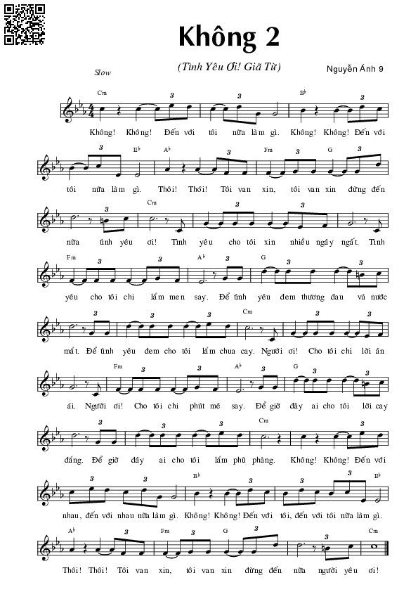 Page 3 of Sheet music PDF Không 2 - Nguyễn Ánh 9