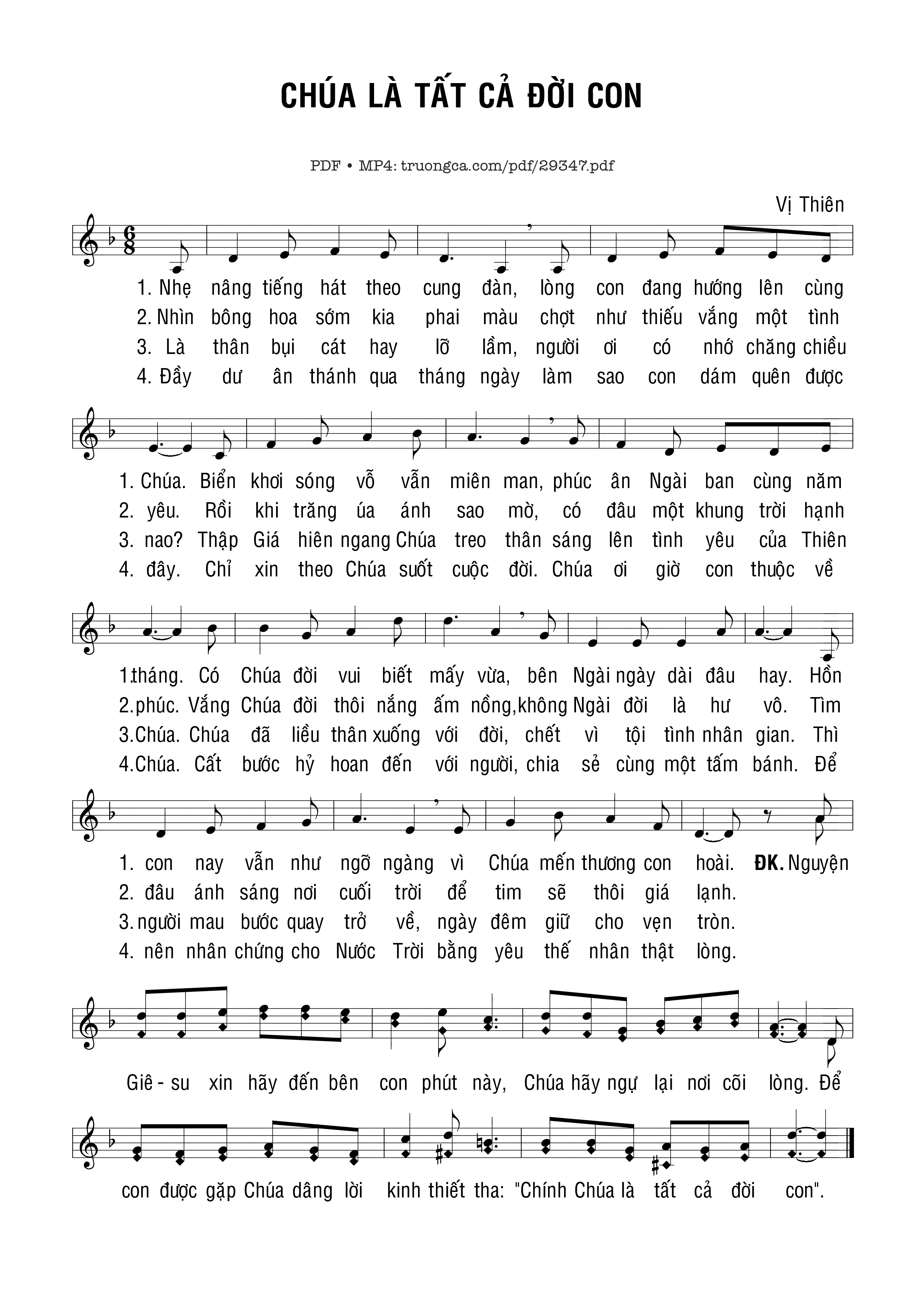 Chúa Là Tất Cả Đời Con