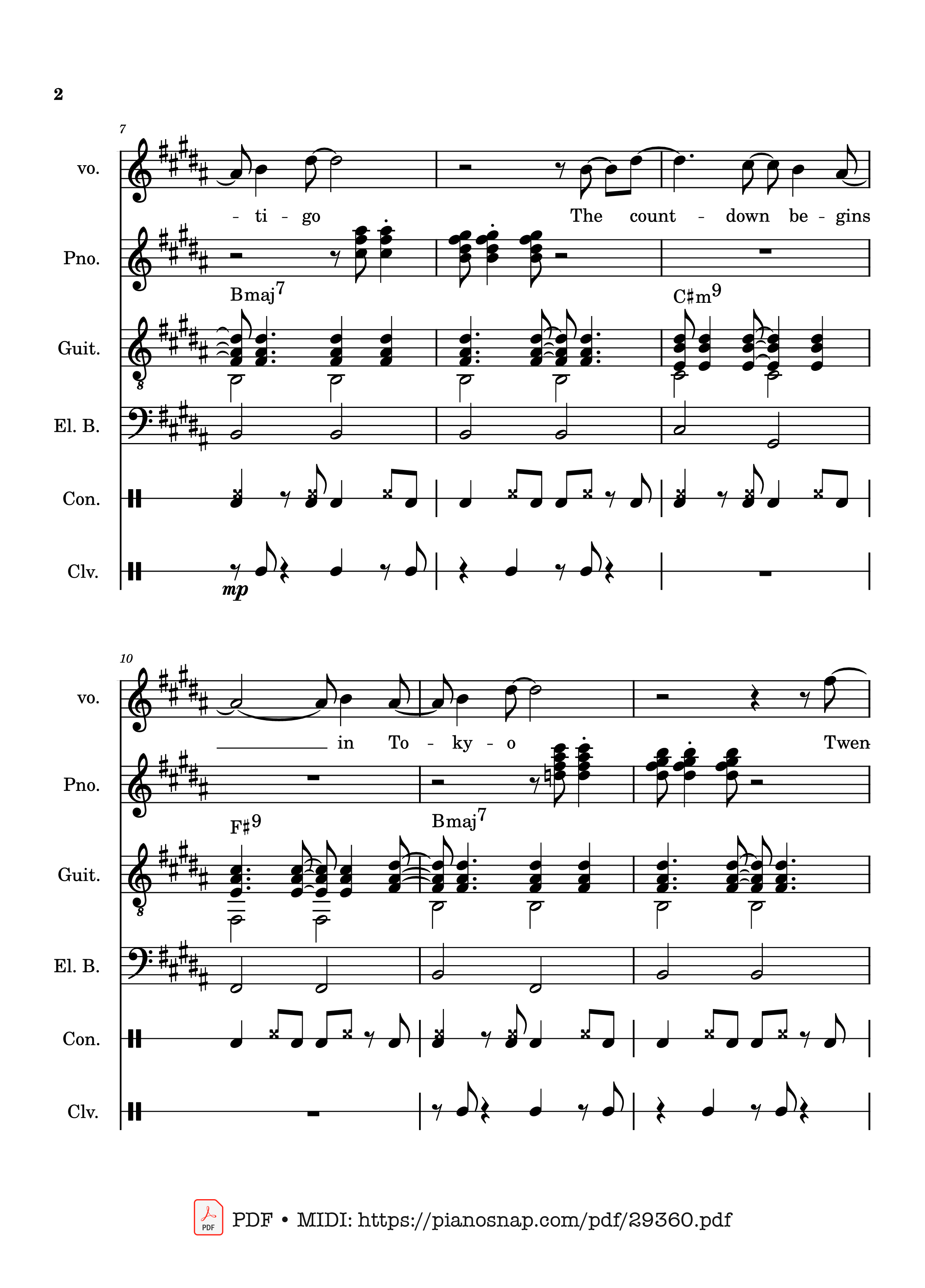 Page 2 of Sheet music PDF Piano Guitar Tab Lover Girl - full transcription - Laufey