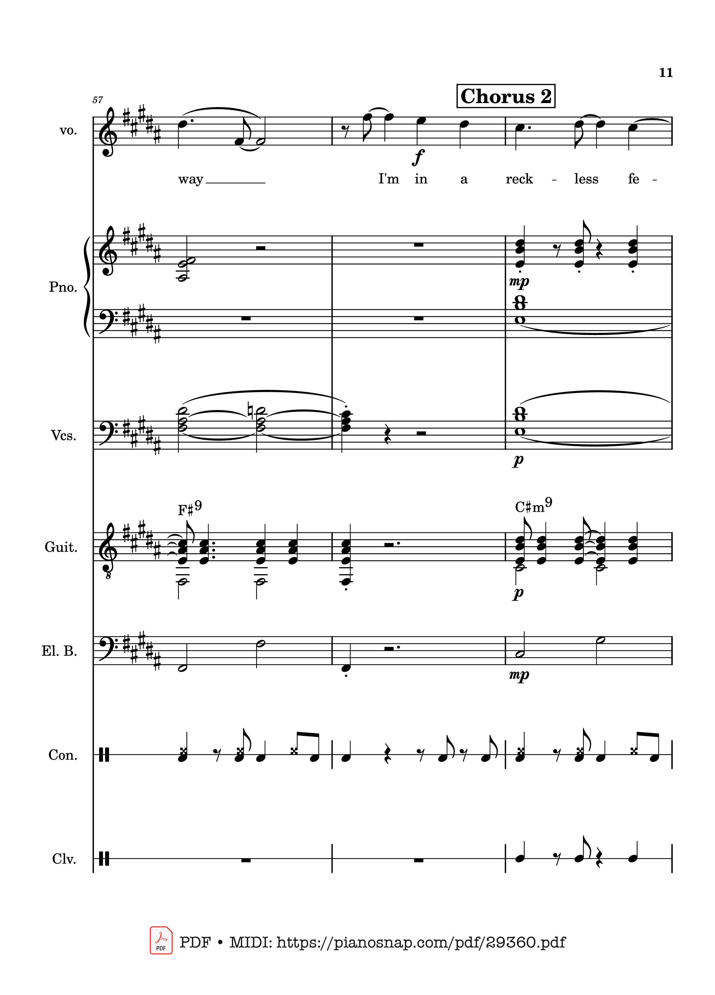 Page 11 of Sheet music PDF Piano Guitar Tab Lover Girl - full transcription - Laufey