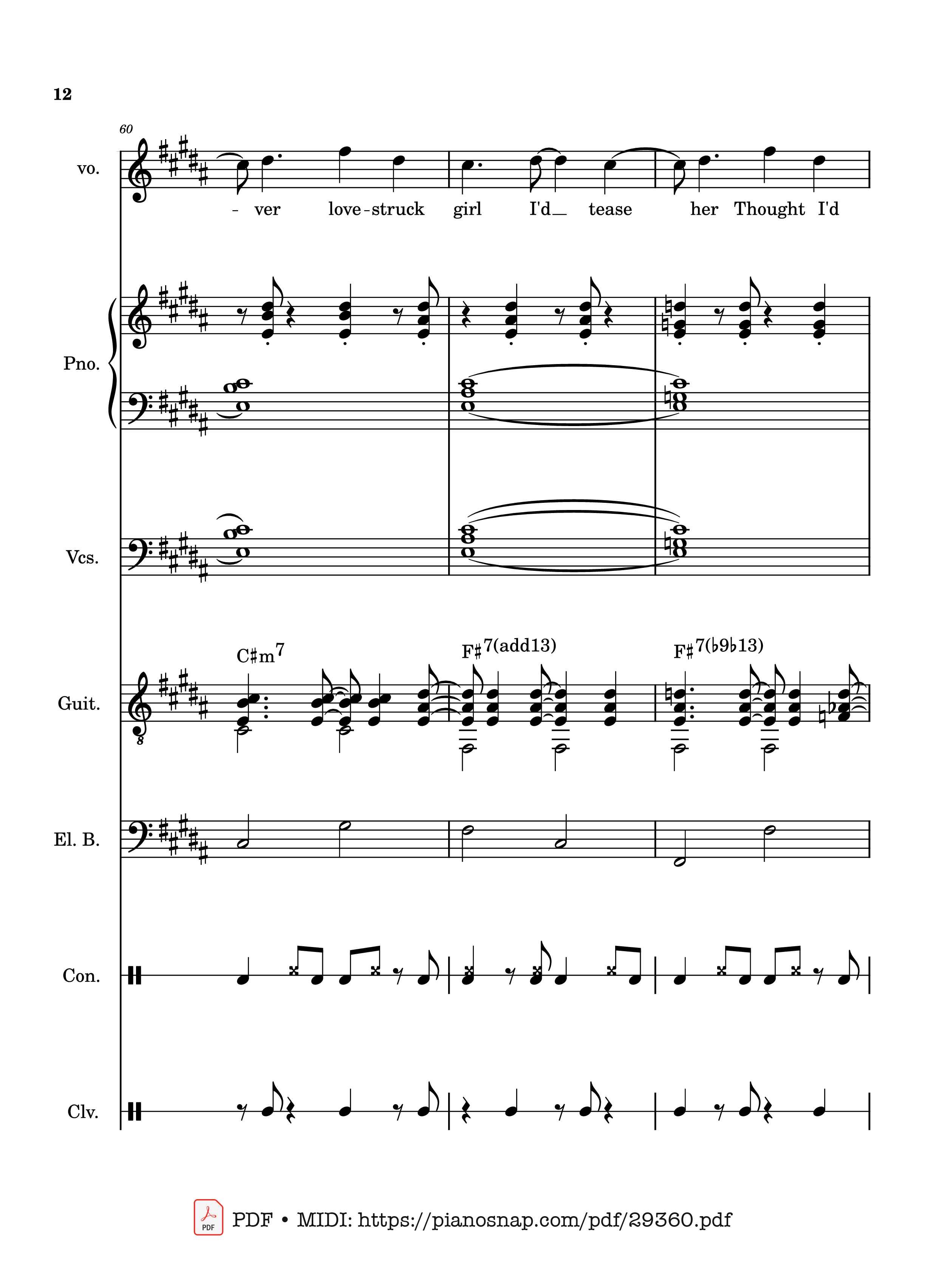 Page 12 of Sheet music PDF Piano Guitar Tab Lover Girl - full transcription - Laufey