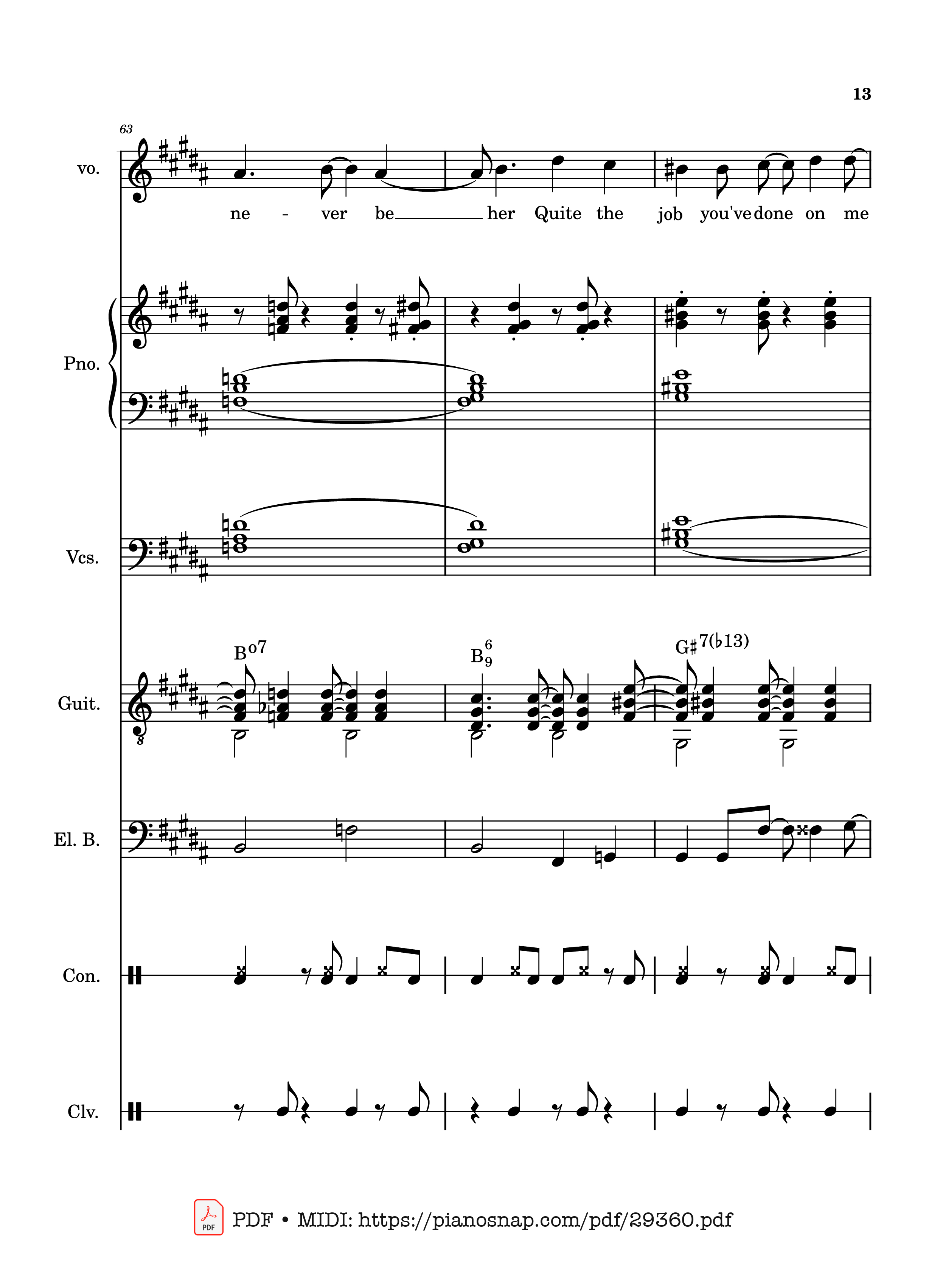 Page 13 of Sheet music PDF Piano Guitar Tab Lover Girl - full transcription - Laufey