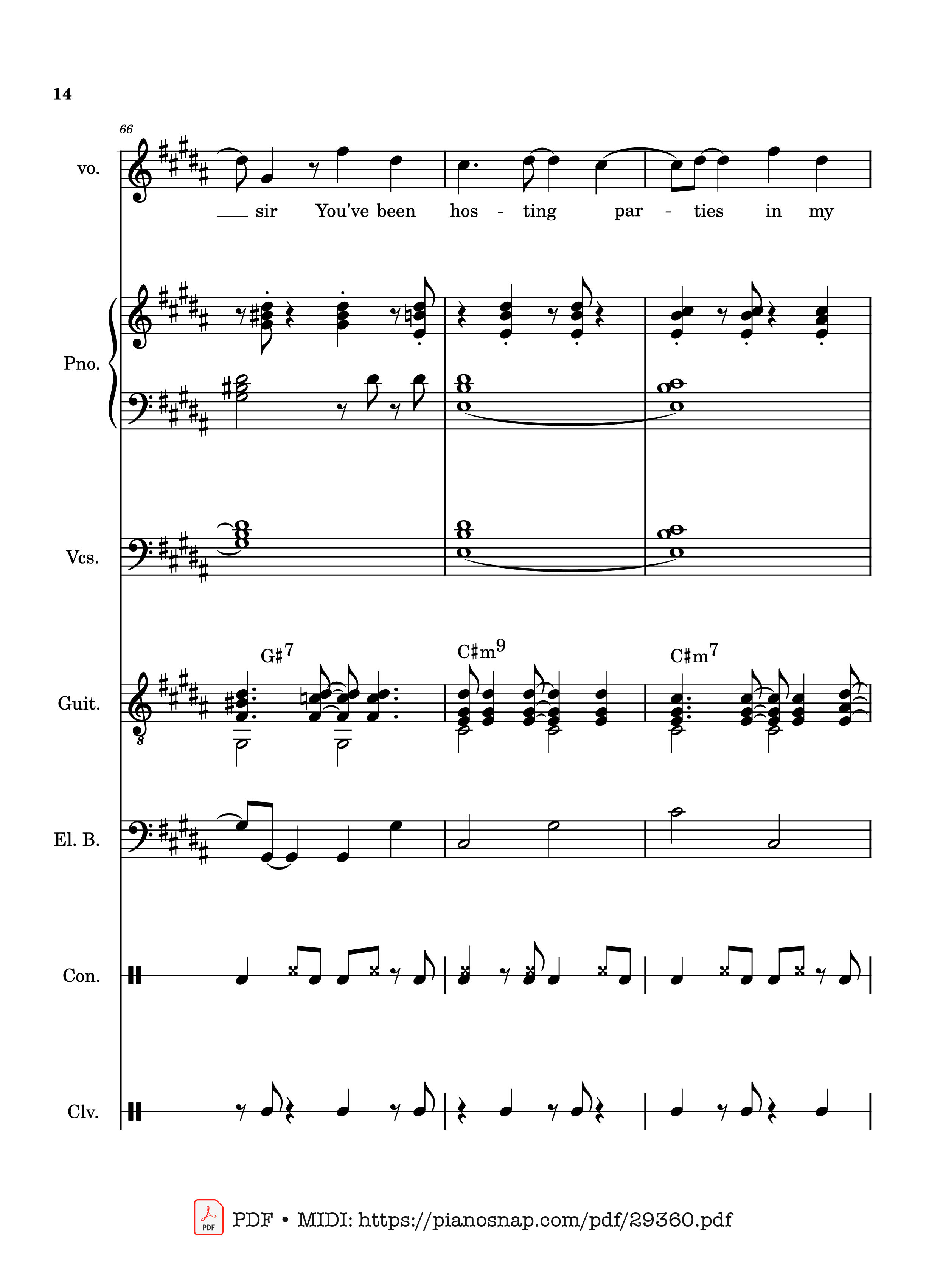 Page 14 of Sheet music PDF Piano Guitar Tab Lover Girl - full transcription - Laufey