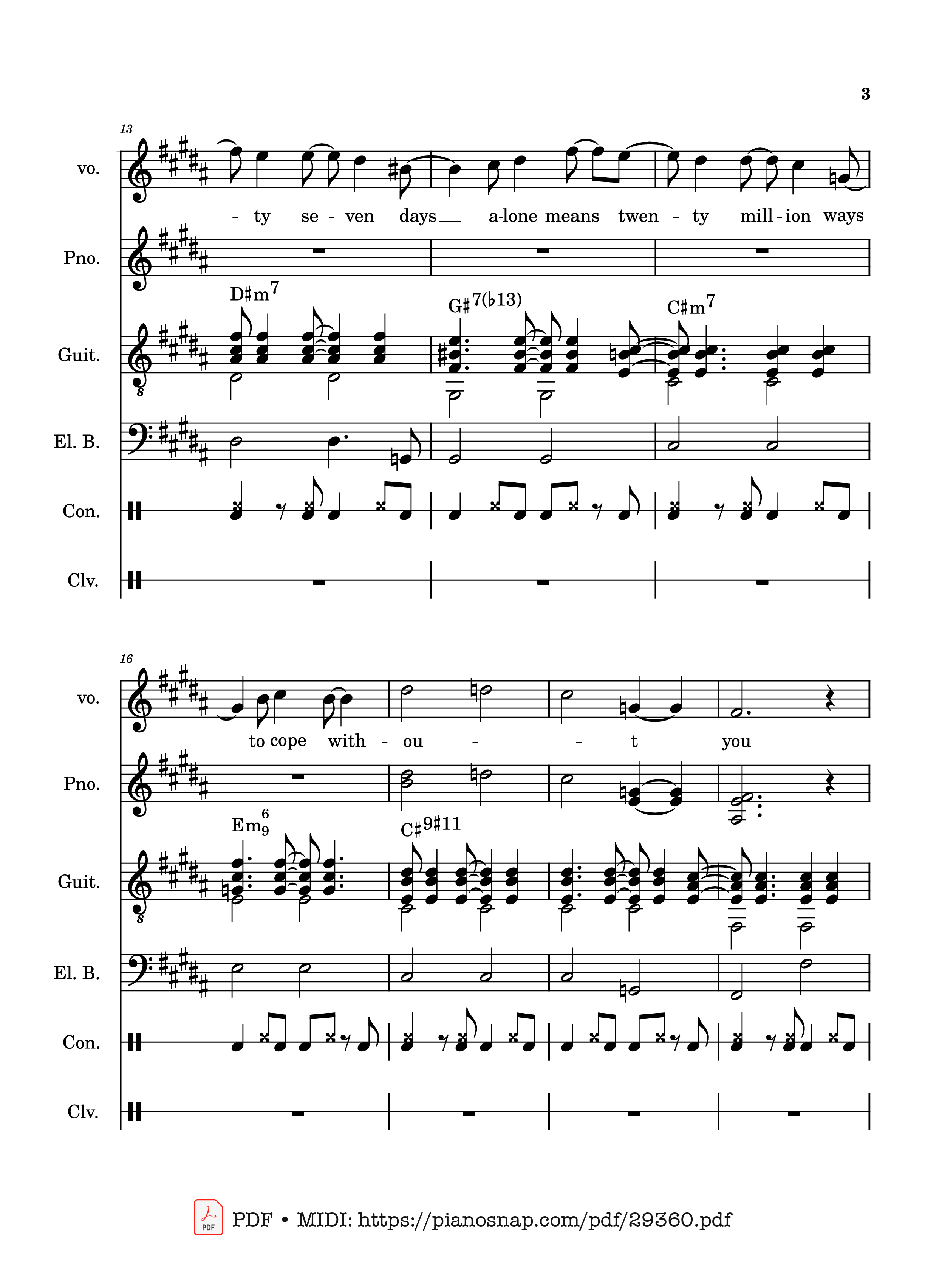 Page 3 of Sheet music PDF Piano Guitar Tab Lover Girl - full transcription - Laufey