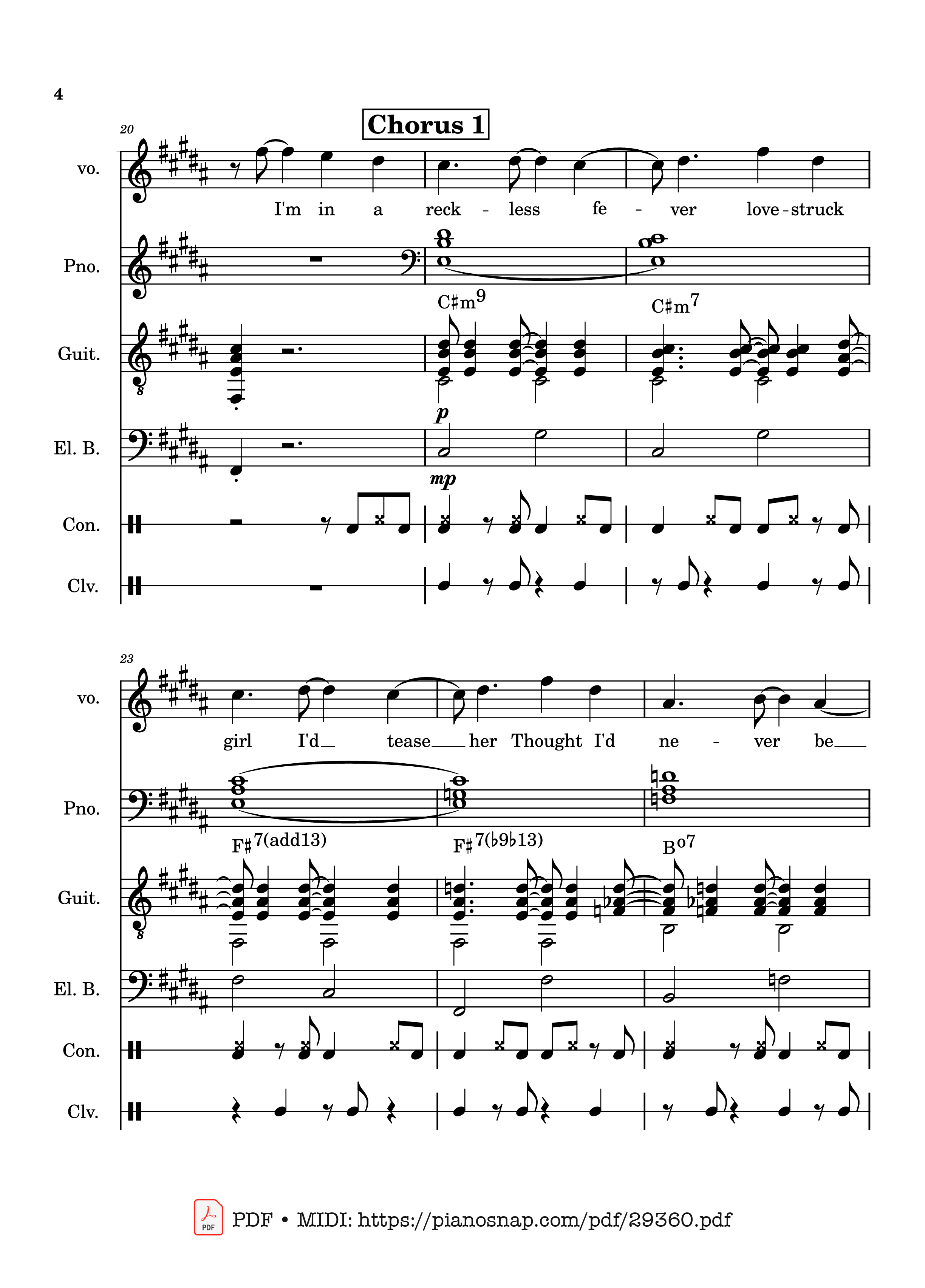 Page 4 of Sheet music PDF Piano Guitar Tab Lover Girl - full transcription - Laufey