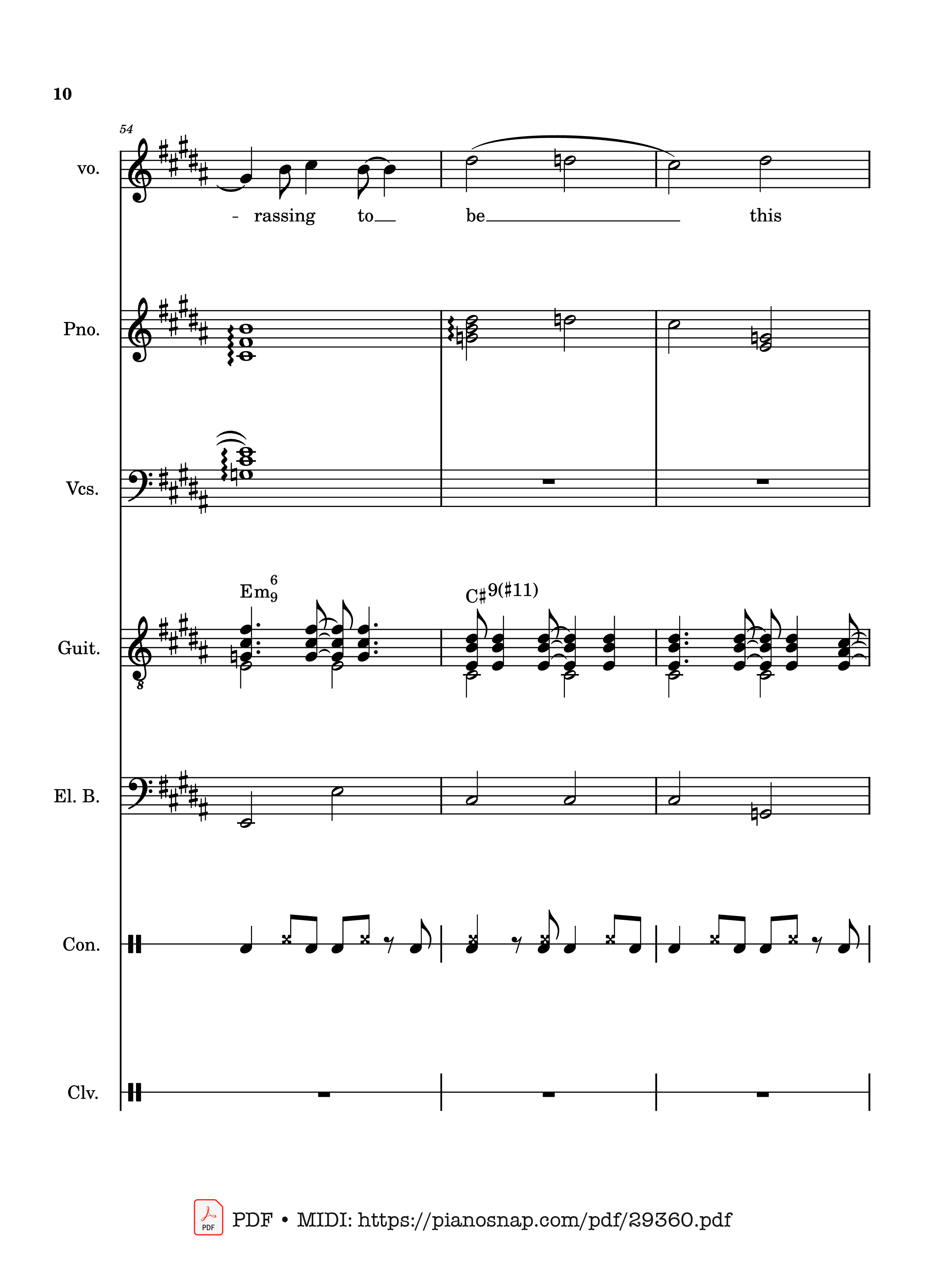 Page 10 of Sheet music PDF Piano Guitar Tab Lover Girl - full transcription - Laufey