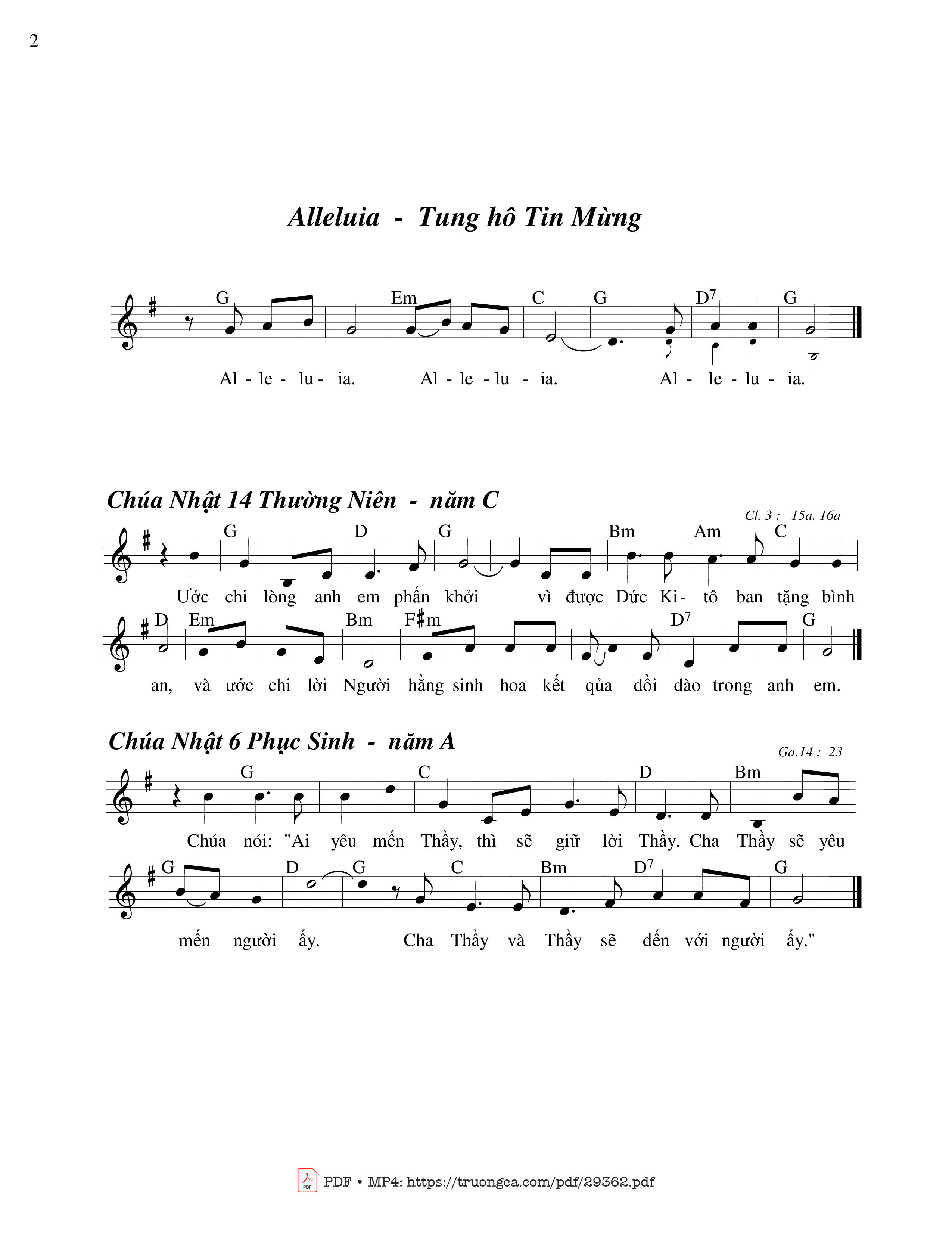 Cả trái đất hãy tung hô Thiên Chúa Khắp chốn địa cầu, Trang 2