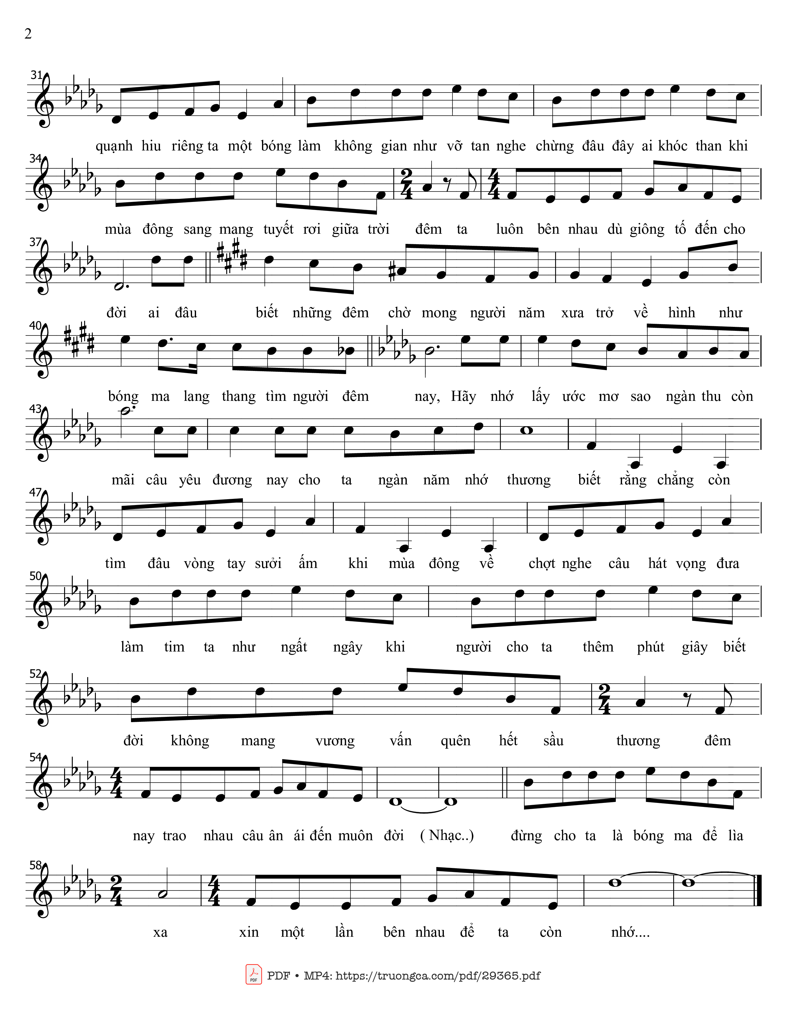 Page 2 of Sheet music PDF Tiếng nhạc trong đêm - The phantom of the opera - The music of the night - Andrew Lloyd Webber