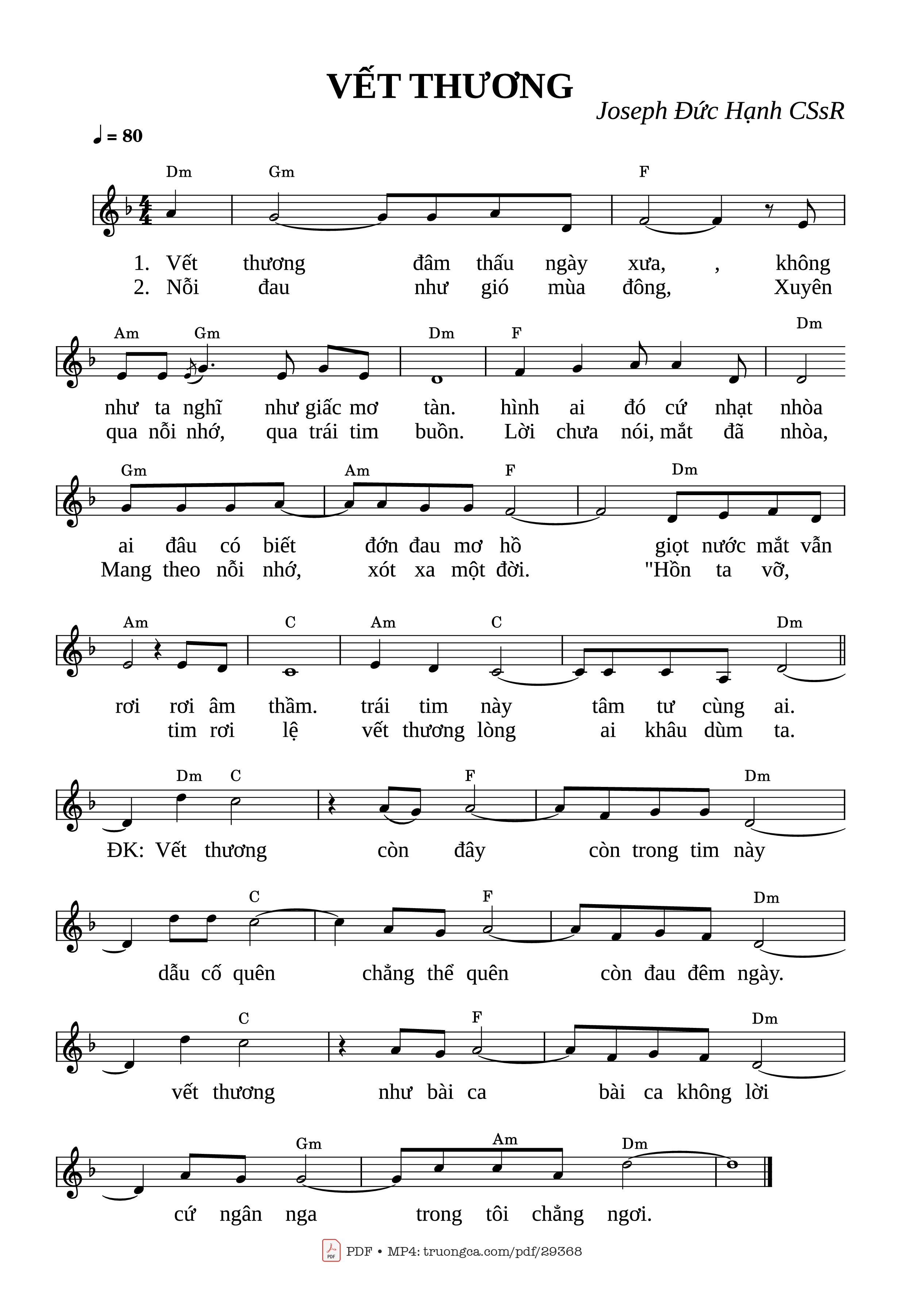 Sheet PDF of Vết Thương - Đức Hạnh