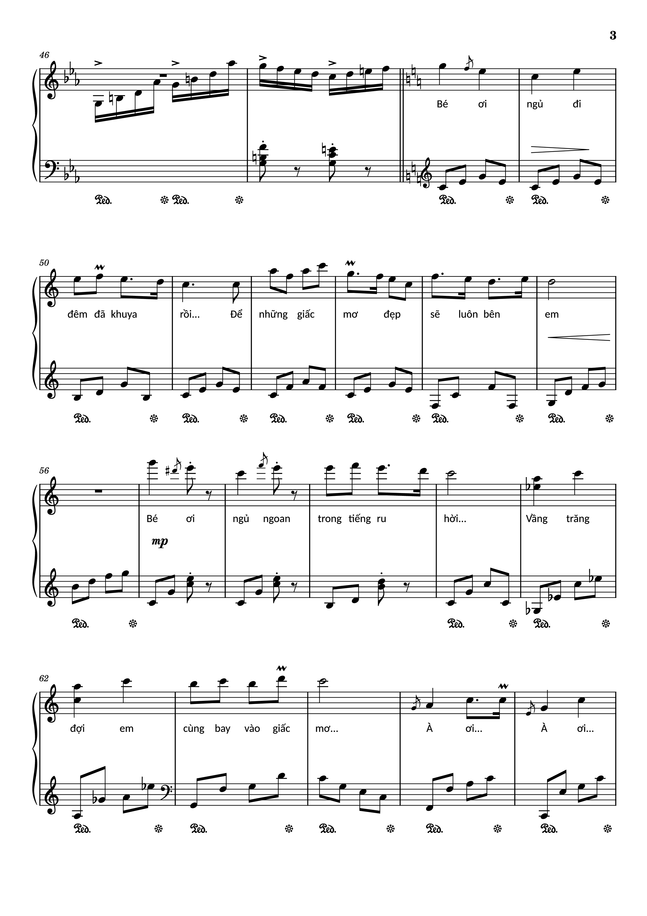 Page 3 of Sheet music PDF Piano Chúc bé ngủ ngon Piano Hay - Lưu Hà An