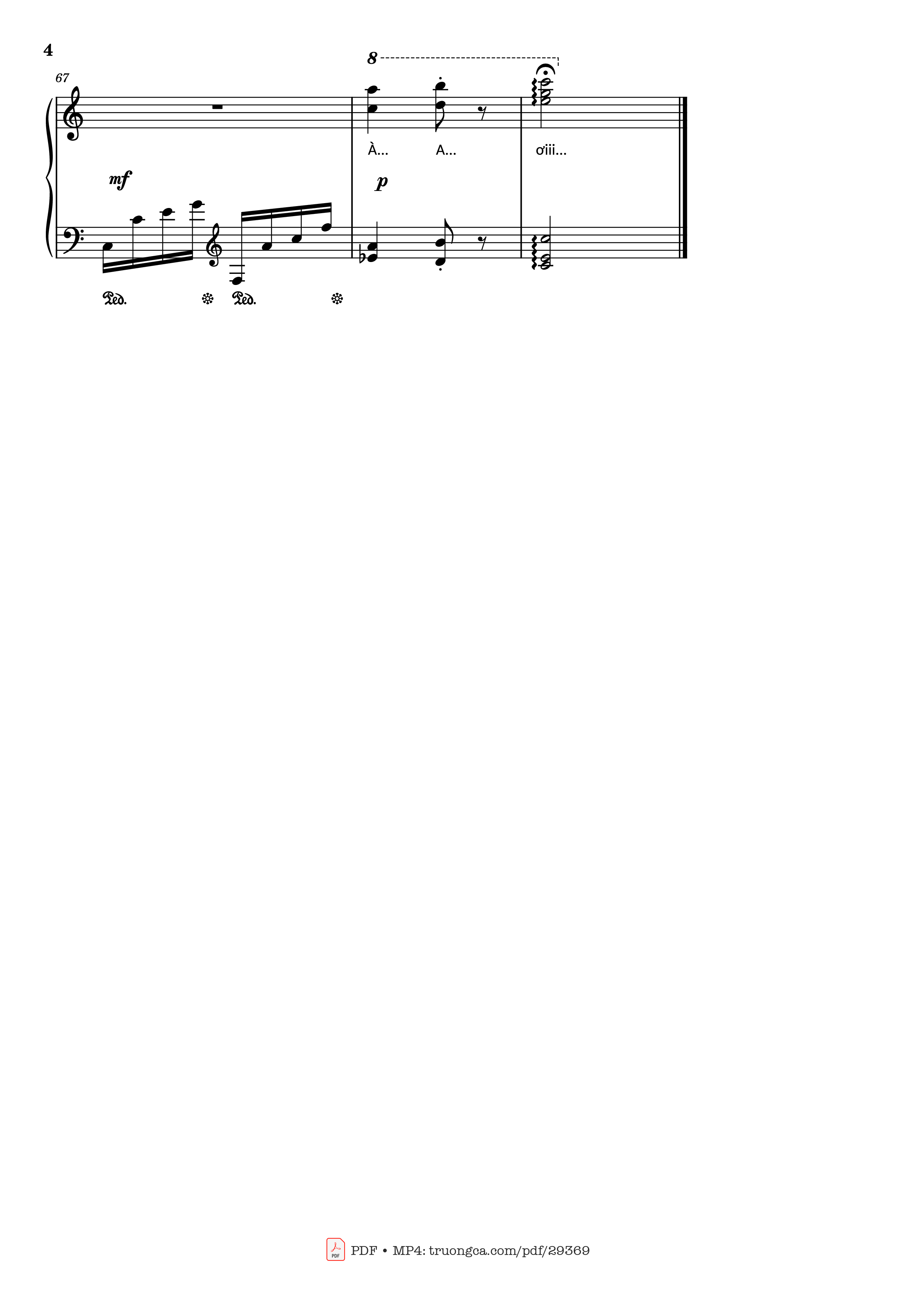 Page 4 of Sheet music PDF Piano Chúc bé ngủ ngon Piano Hay - Lưu Hà An